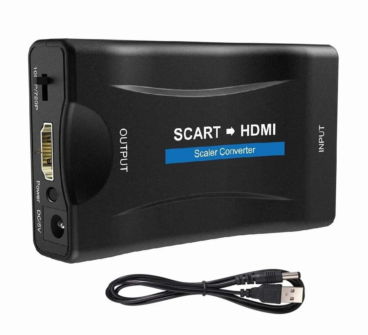 Adapter Scart na Hdmi Konwertuje wejście analogowe w adapter audio wideo 720p/1080p do HDTV Stb VHS Xbox Ps3 Sky DVD Crt Blu-ray.