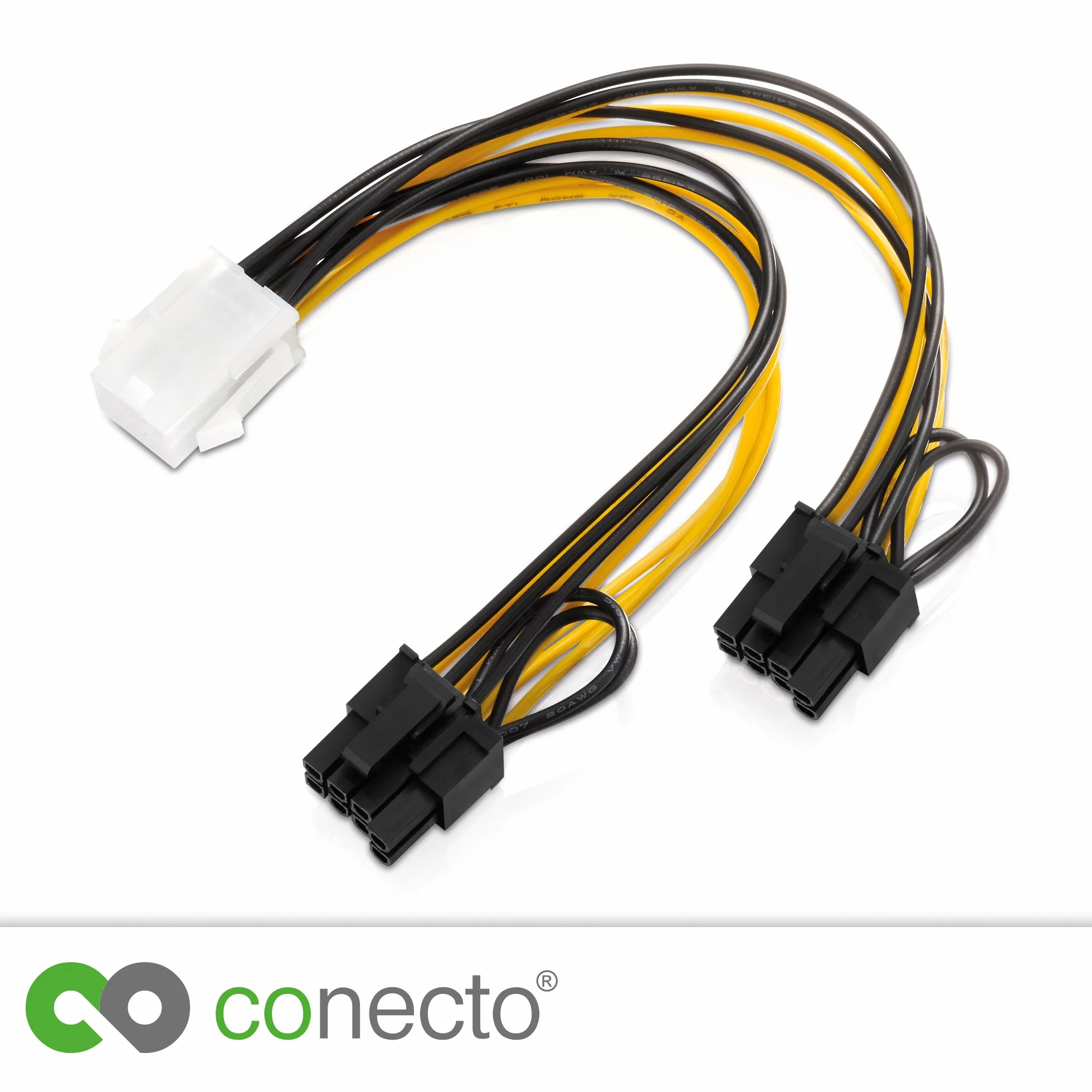 conecto CC20116 adapter zasilania karty graficznej "PCI-e, 6-biegunowy żeński na 2x 6+2-biegunowy wtyk", czarny