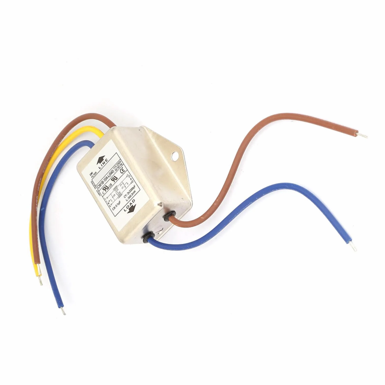 Filtr EMI 125 V 250 V filtr jednofazowy filtr mocy EMI filtr zakłóceń elektromagnetycznych CW1B-10A-L