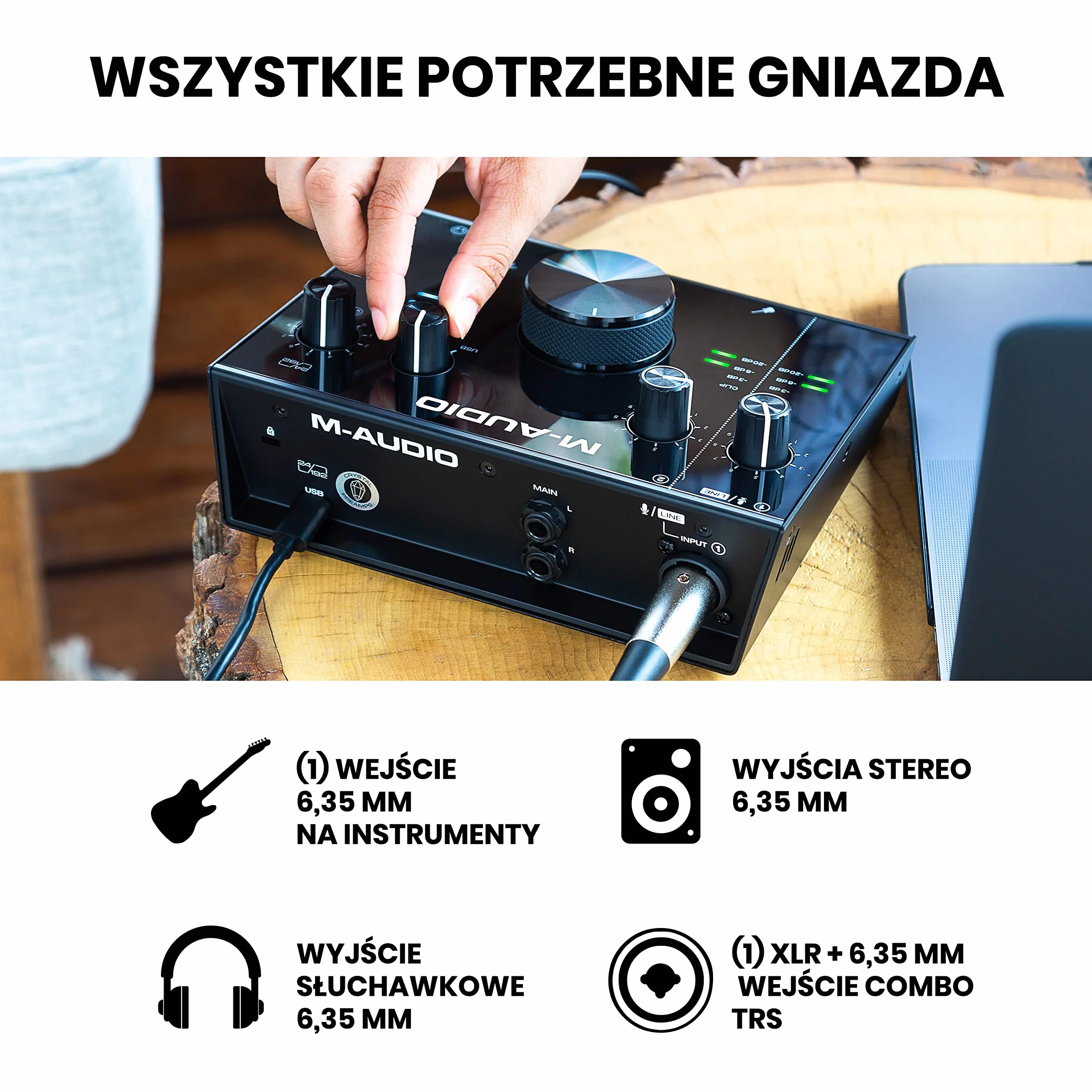 M-AUDIO AIR 192x4 Interfejs audio USB z mikrofonem pojemnościowym i słuchawkami