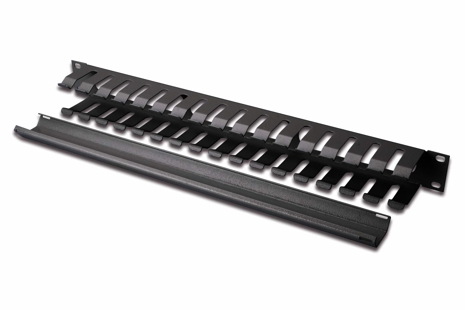 DIGITUS Klatka kablowa - 1U - Patch Panel - 19 cali - Przepust kablowy - Zdejmowany panel - Czarny