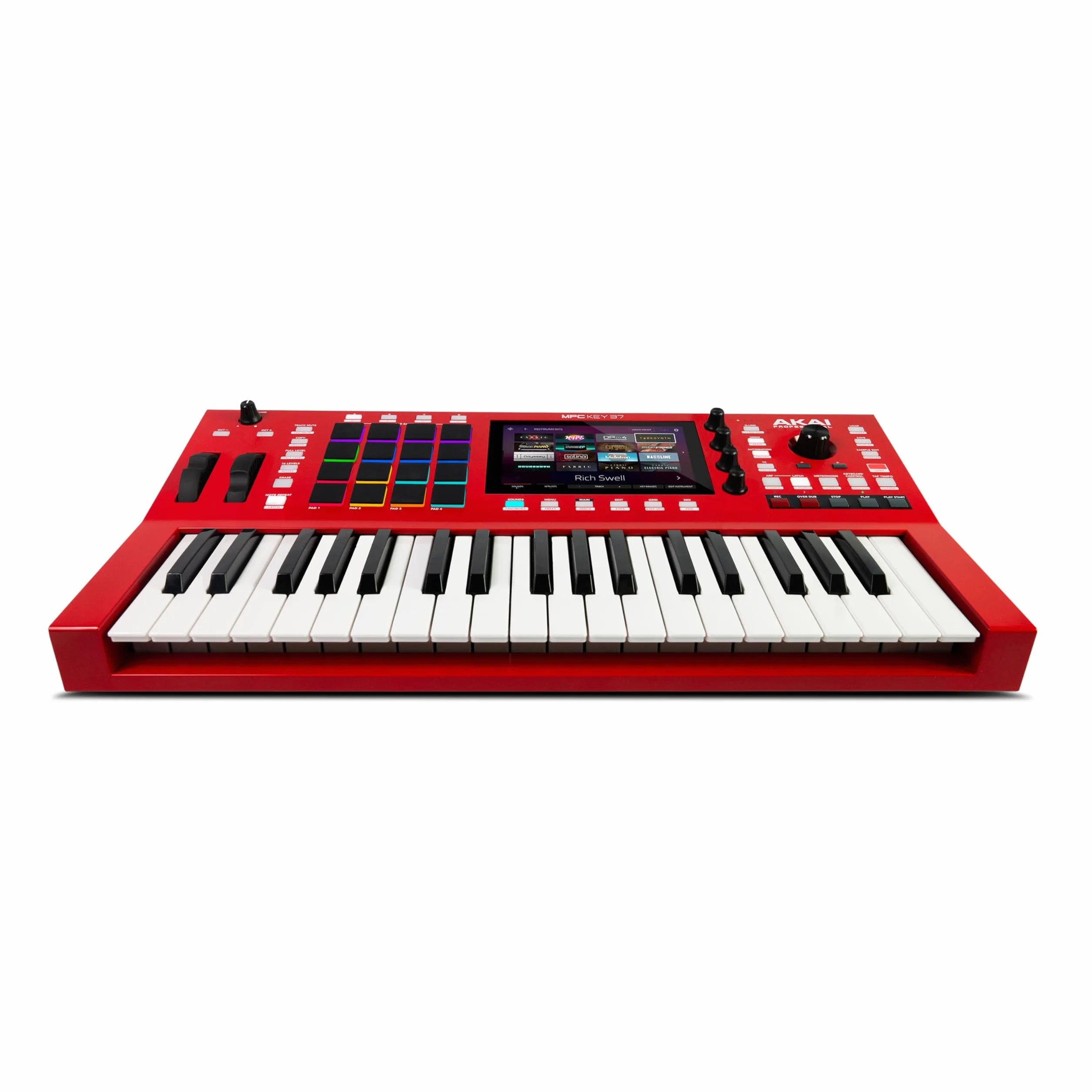 Akai Professional MPC Key 37 Samodzielny syntezator produkcyjny, automat perkusyjny, klawiatura MIDI, z Wi-Fi, Bluetooth, ekranem dotykowym, wtyczkami i integracją Native Instruments