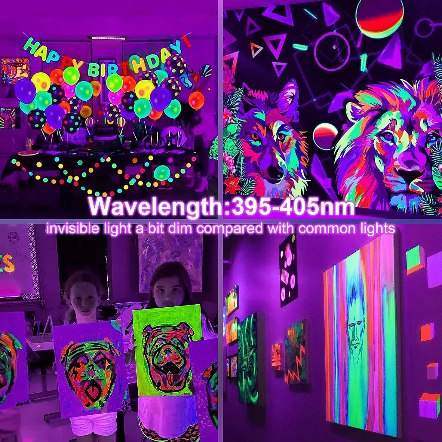 Reflektor UV 100 W 395-405 NM IP66 wodoszczelny Black Light Halloween
