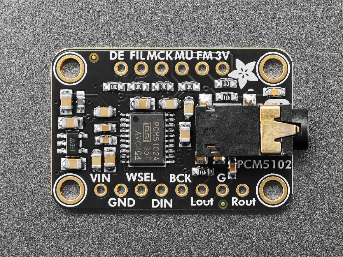 Adafruit PCM5102 I2S DAC, przetwornik D/A z wyjściem liniowym, 112 dB SNR, 6250