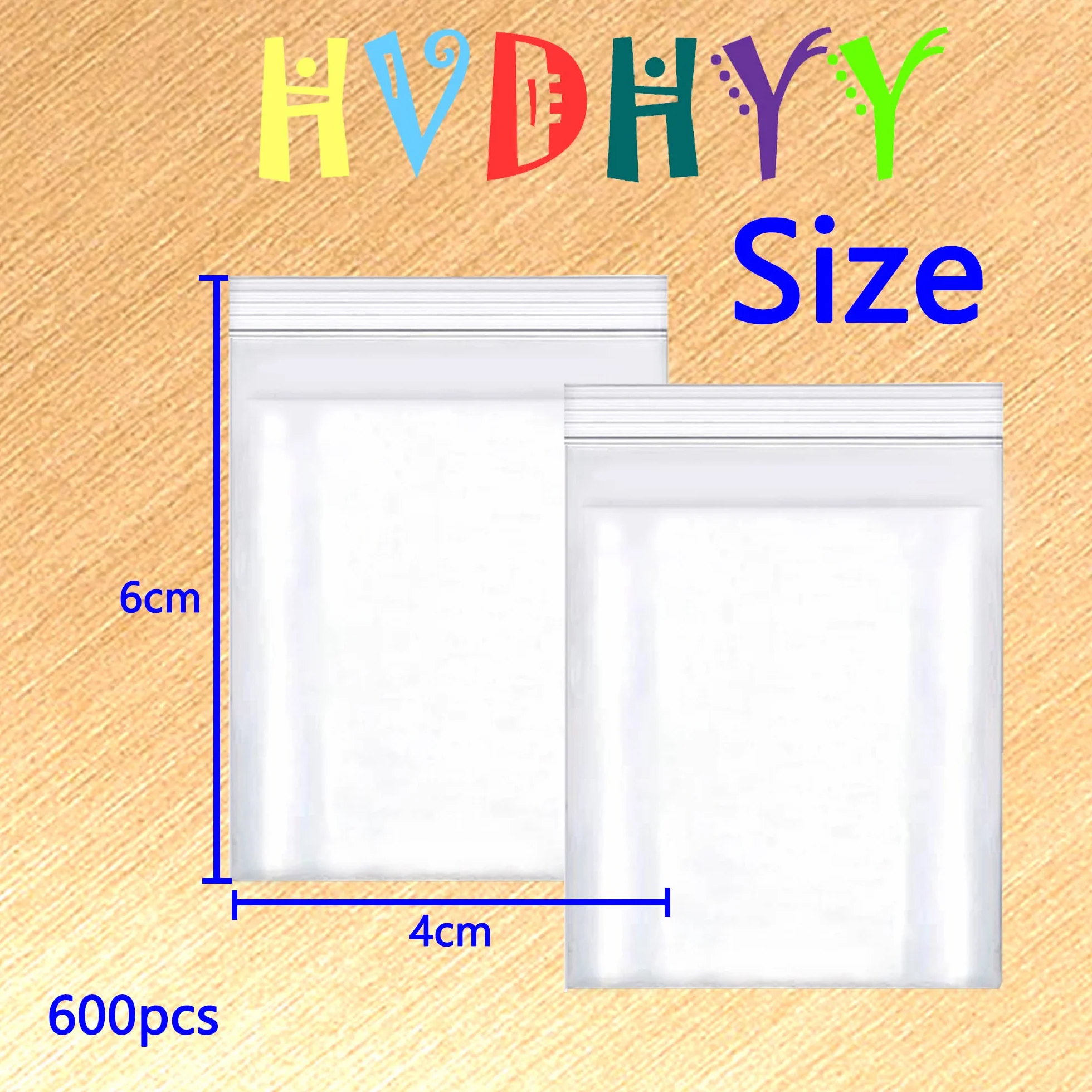 Woreczki Strunowe Małe 600 Sztuk 40 mm x 60 mm 160µ Foliowy Worek Zamykany do Ponownego Zamknięcia