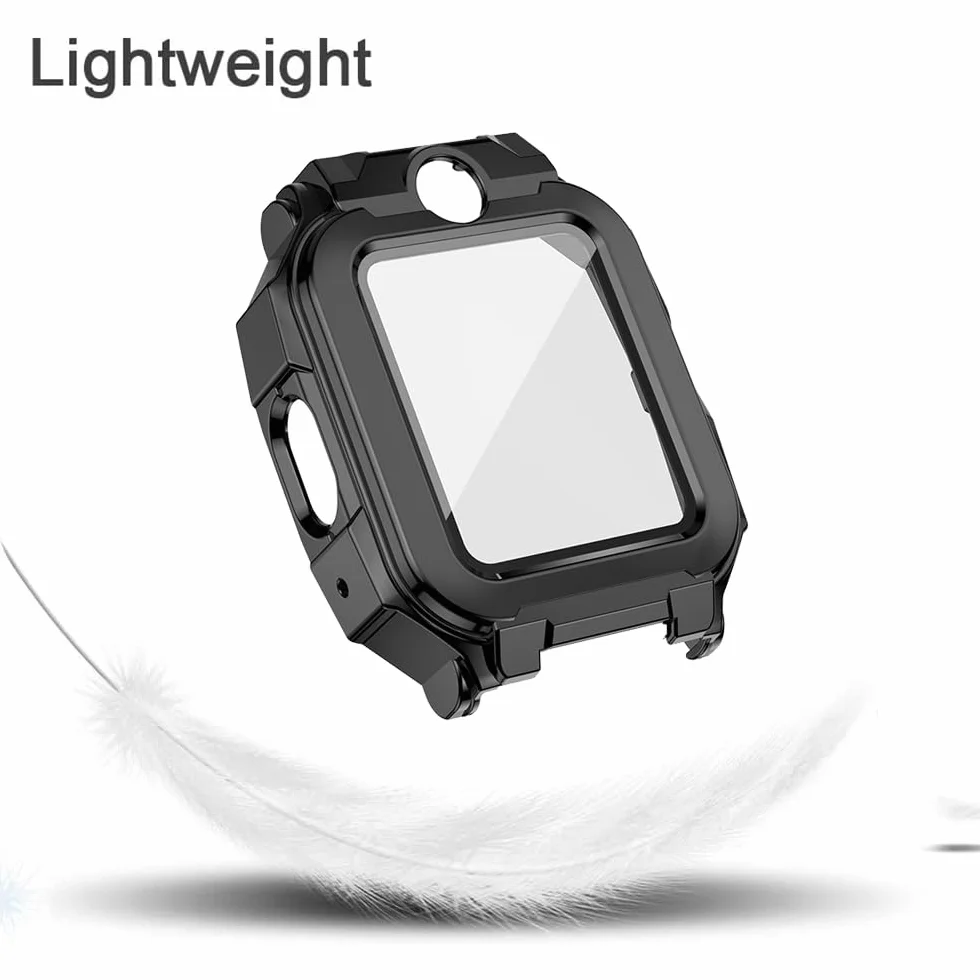 [2 sztuki] 2 czarne z folią ochronną na ekran ze szkła hartowanego do imoo Watch Phone Z7, twardość 9H PC, zderzak, cienka obudowa pełna ochrona