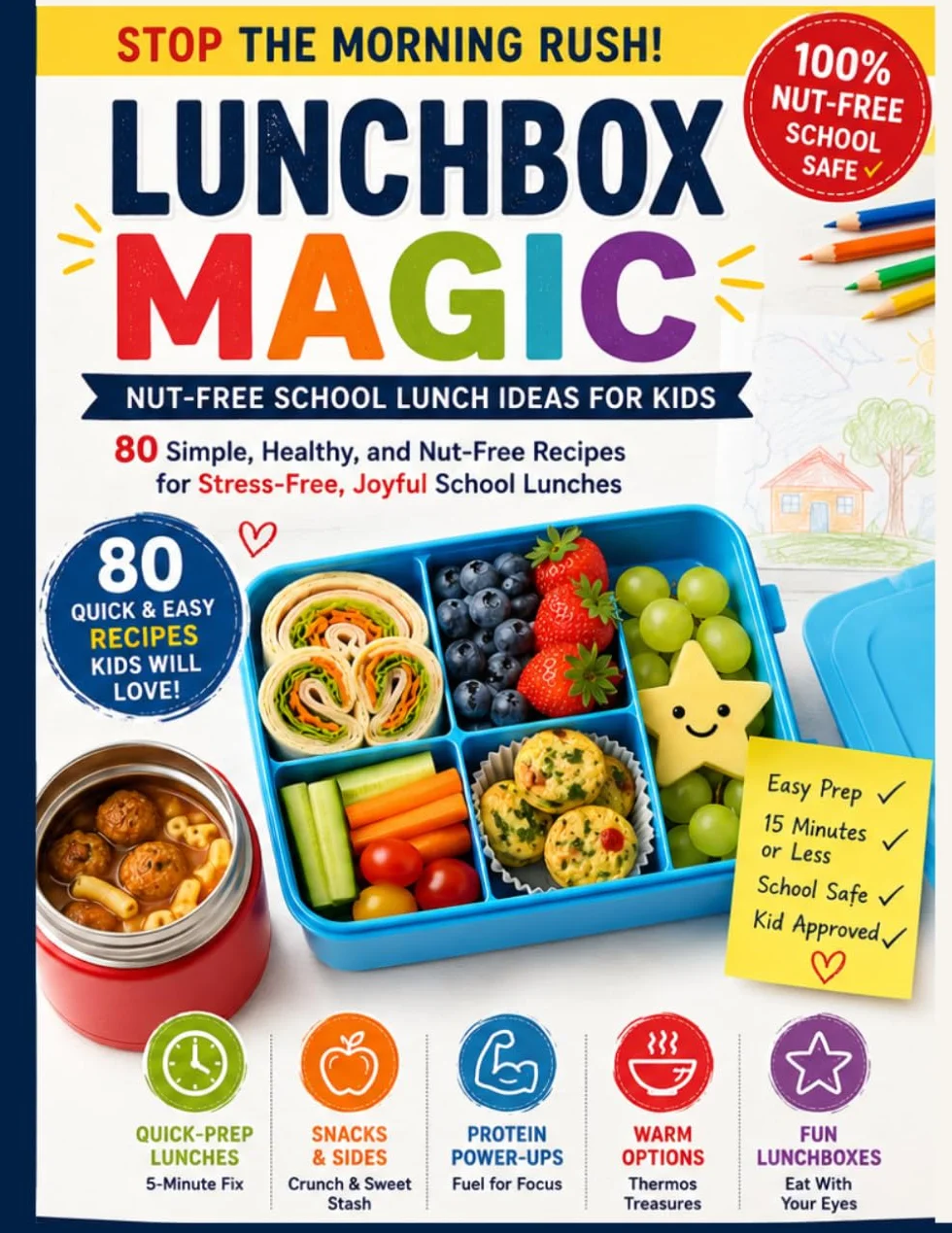 Lunchbox Magic: The Busy Parent’s Nut-Free Cookbook: 80 Simple Recipes to End the Morning Rush and Pack Balanced Lunches in 15 Minutes.