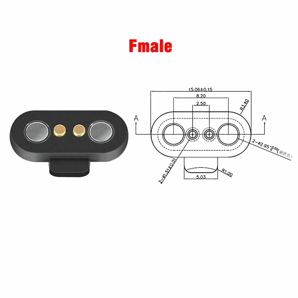 1Pair Sprężynowy Pin Pogo 2 piny 2.5 MM Pitch Męski żeński kontakt sondy
