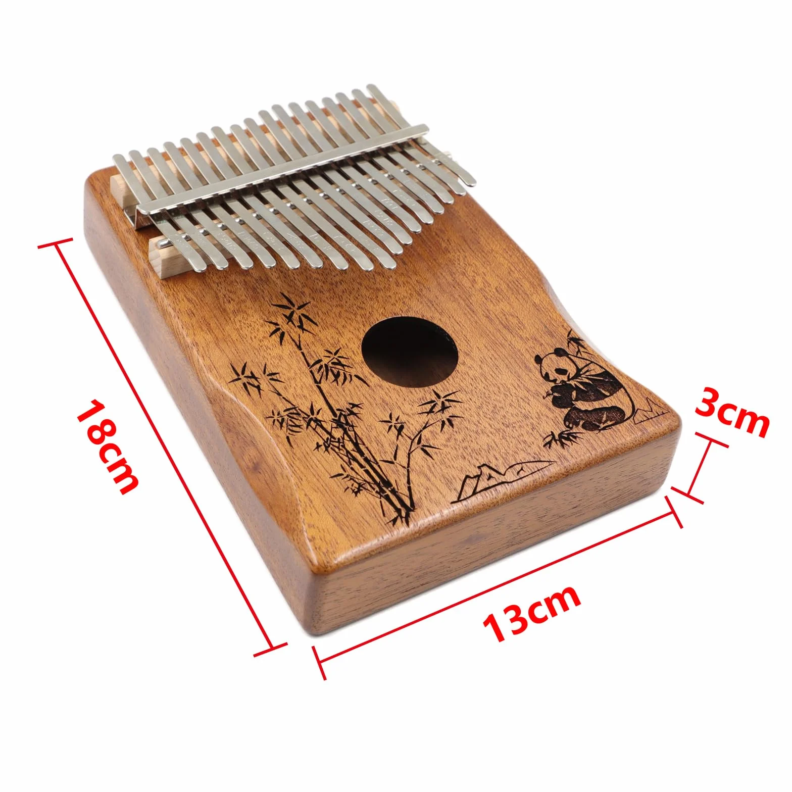 Rayzm Kalimba 17 klawiszy Pianino dotykowe przenośny instrument Marimba z akcesoriami masywny mahoń