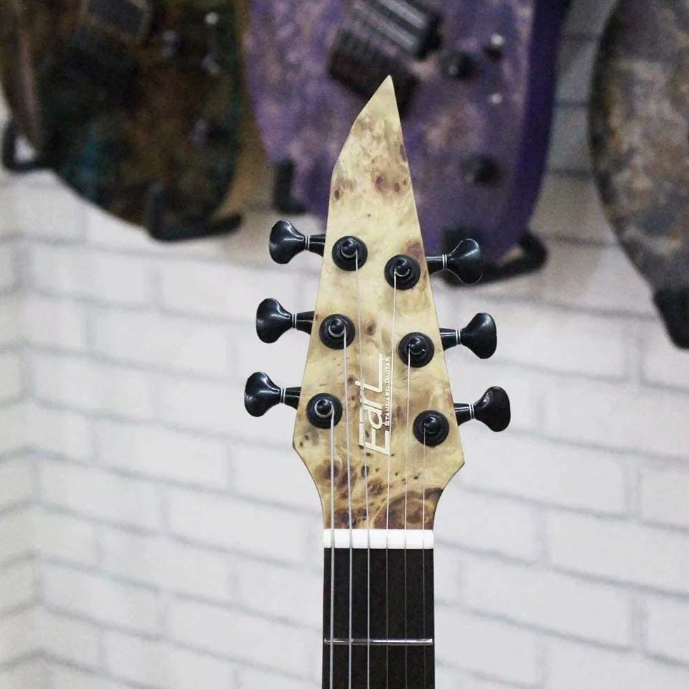 EART H6 Gitara Elektryczna Fixed Bridge String Guitar Gitara Elektryczna z Solidnym Korpusem, H-H Zamknięte Przetworniki do Muzyki Heavy Metalowej, Popu, Rocka Gitara