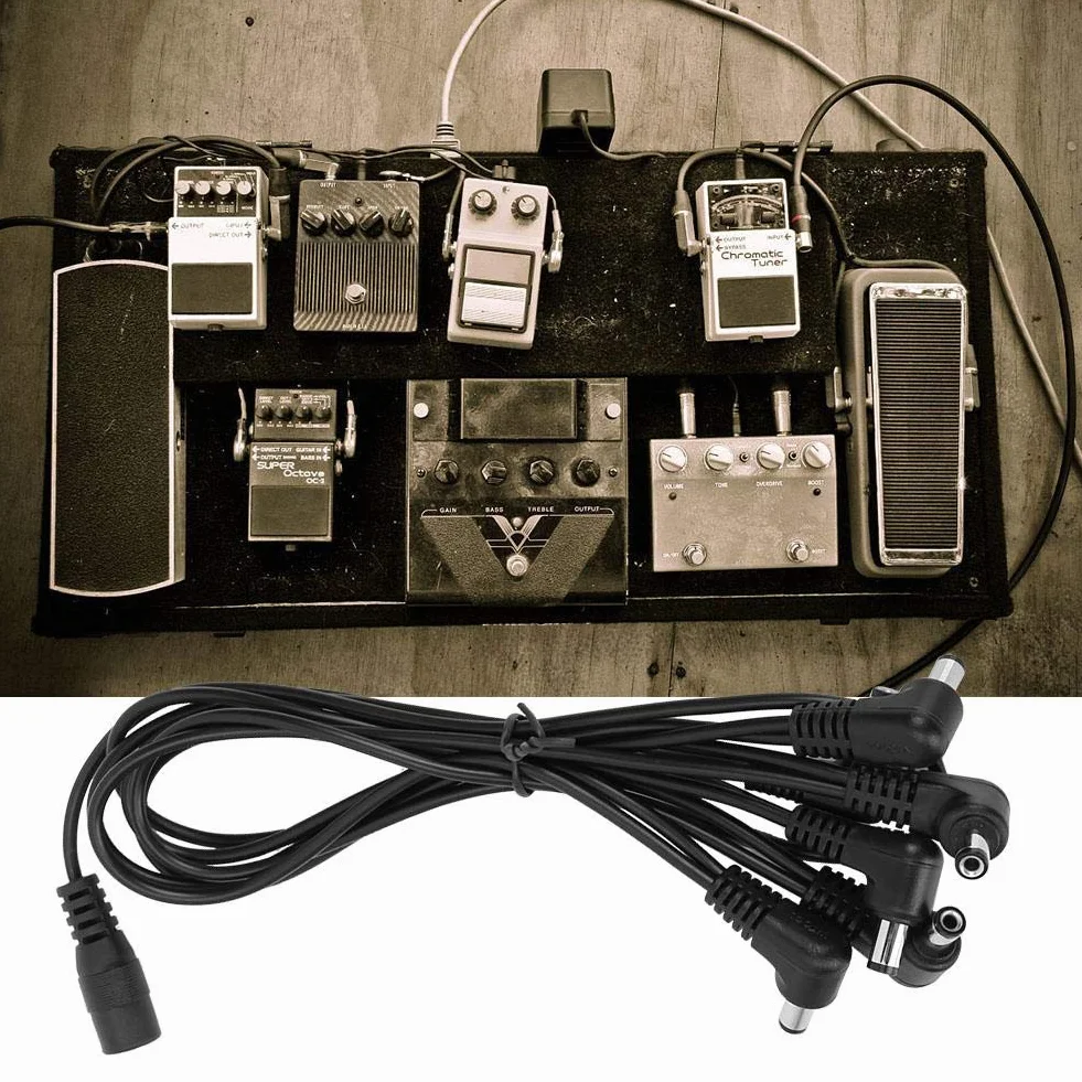 RiToEasysports Profesjonalny zasilacz do pedałów gitarowych 9V 1A JEDEN przewód zasilający Tow-6 (Adapter UE)