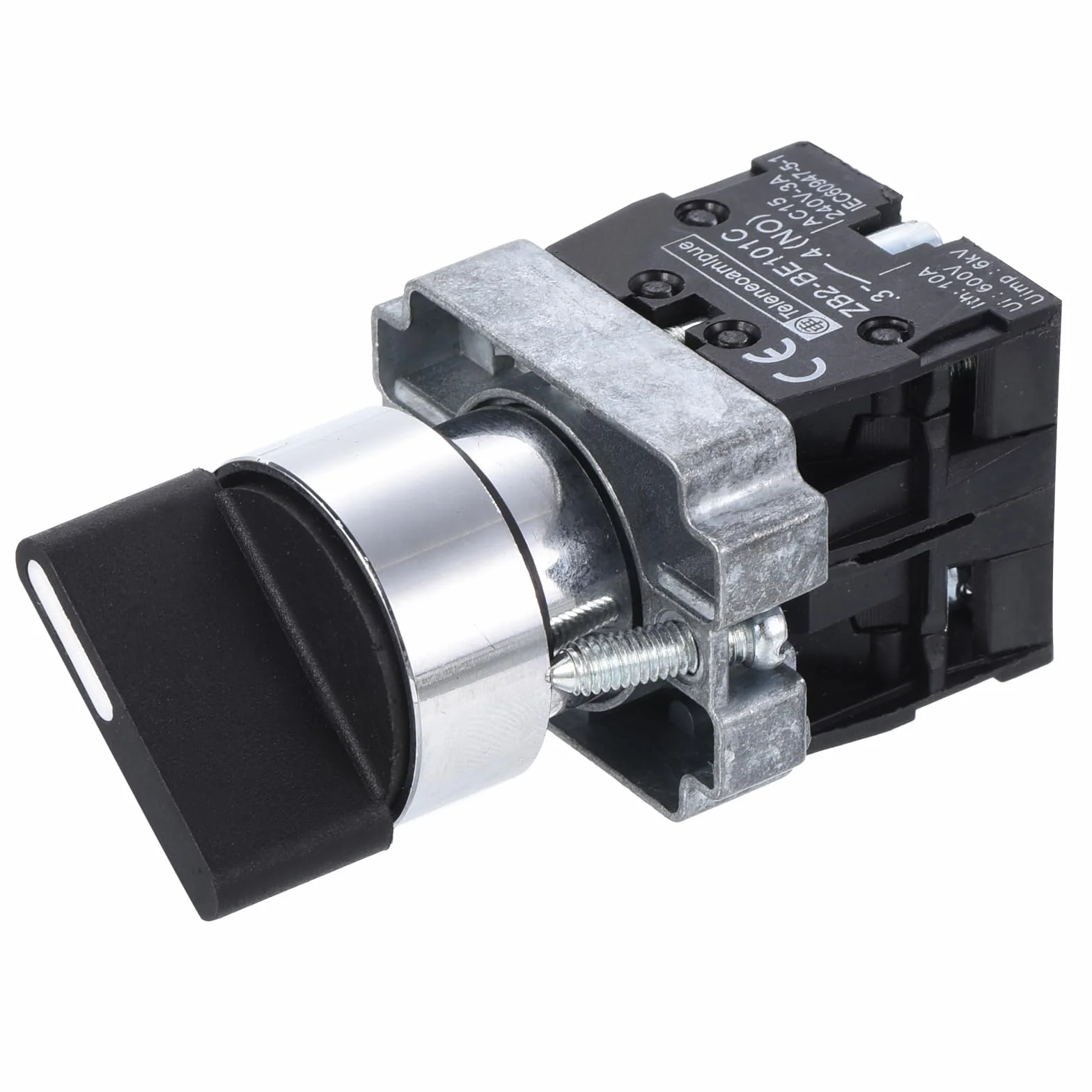 QUARKZMAN 22 mm przełącznik 3-pozycyjny x 1 sztuka, 2 NO 10 A, przełącznik obrotowy ZB2-BE101C do wymiany [czarny]
