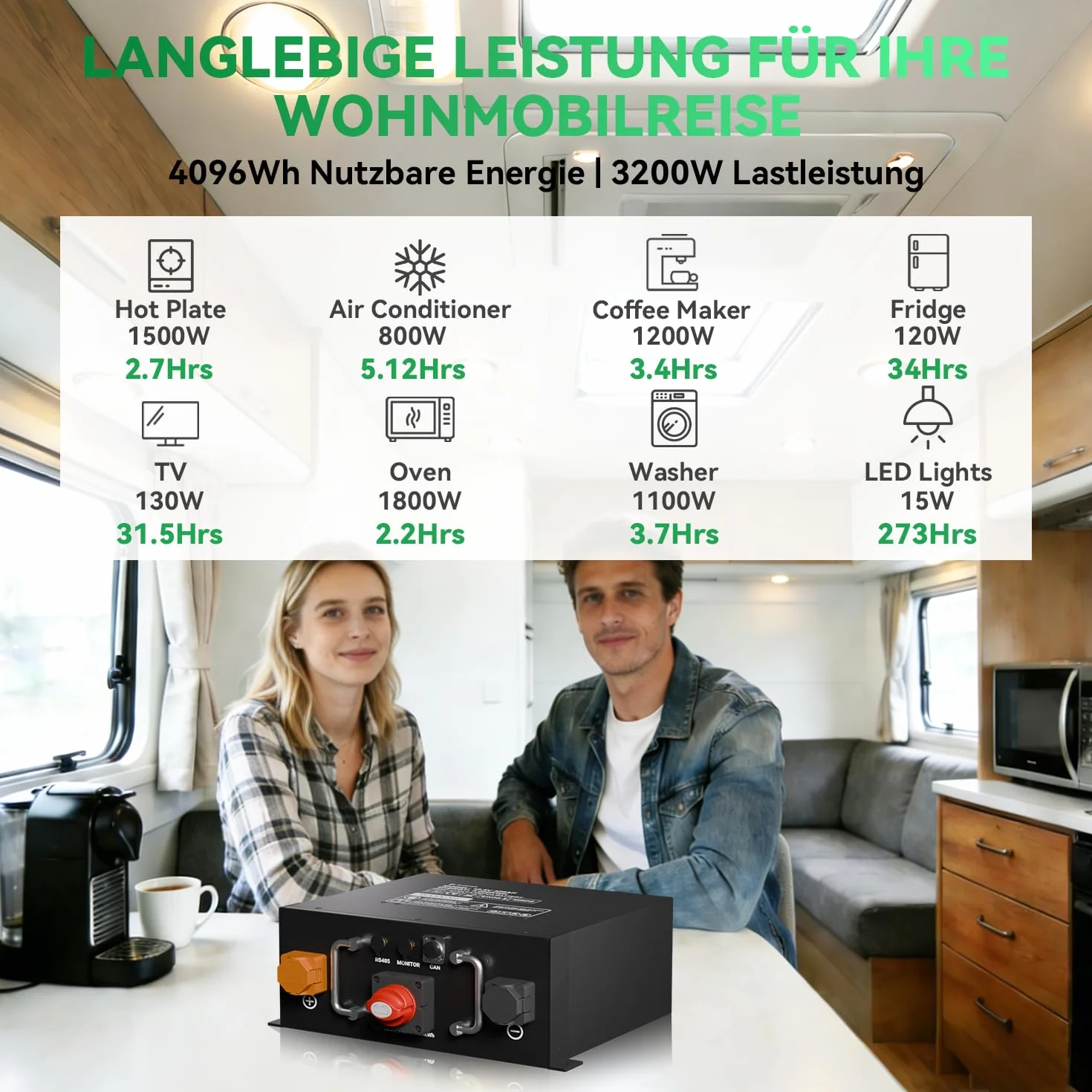 Akumulator LiFePO4 12 V, 320 Ah, certyfikat ECE R10 z wbudowanym BMS 250 A, ochrona przed niską temperaturą, 12000 cykli i 10-letnia żywotność, do przyczep kempingowych, instalacji solarnych
