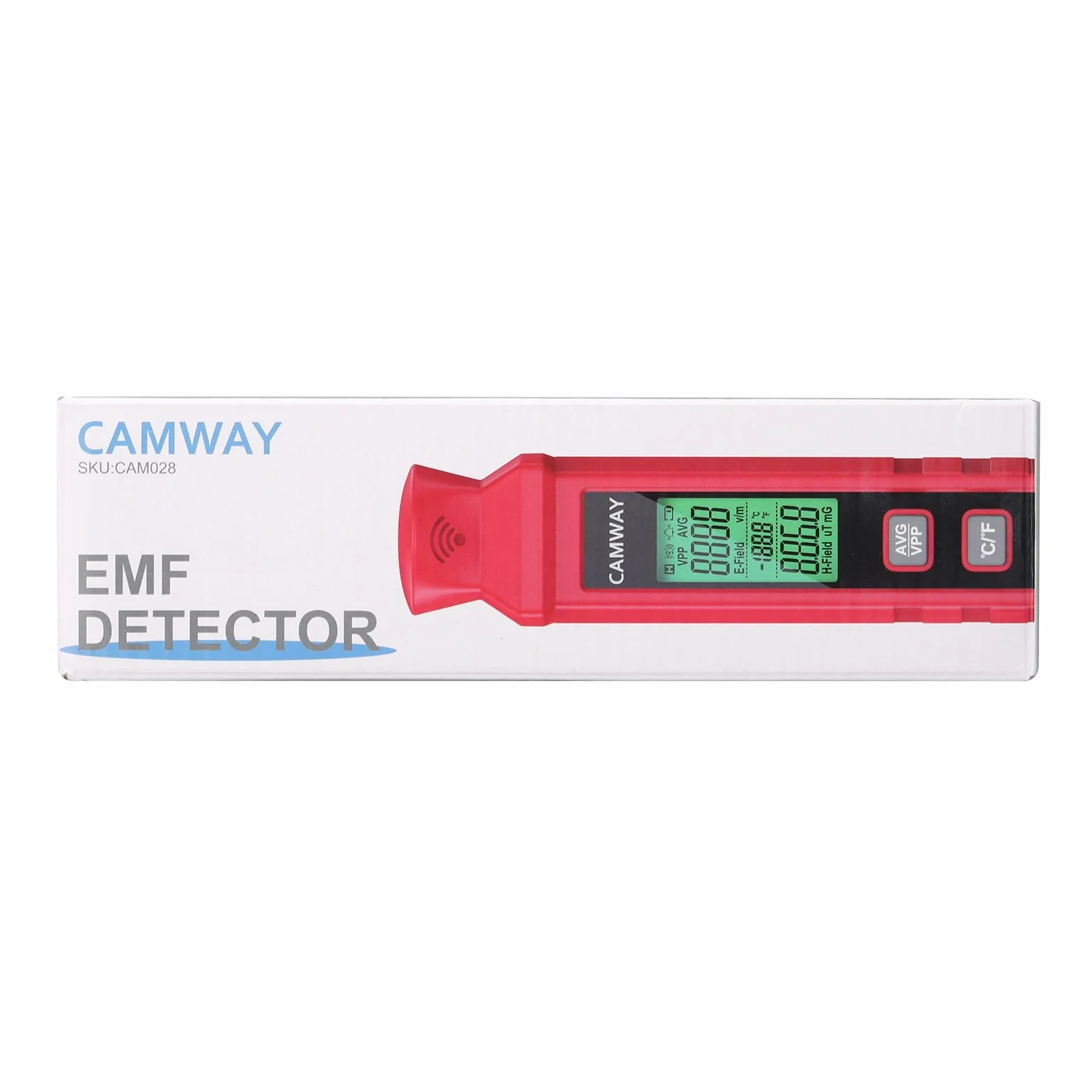 CAMWAY Miernik EMF, mini cyfrowy miernik EMF LCD do pola elektrycznego i pola magnetycznego, ręczny miernik EMF z podwójnym alarmem dźwiękowym i światłem, miernik EMF do domu, biura, na zewnątrz