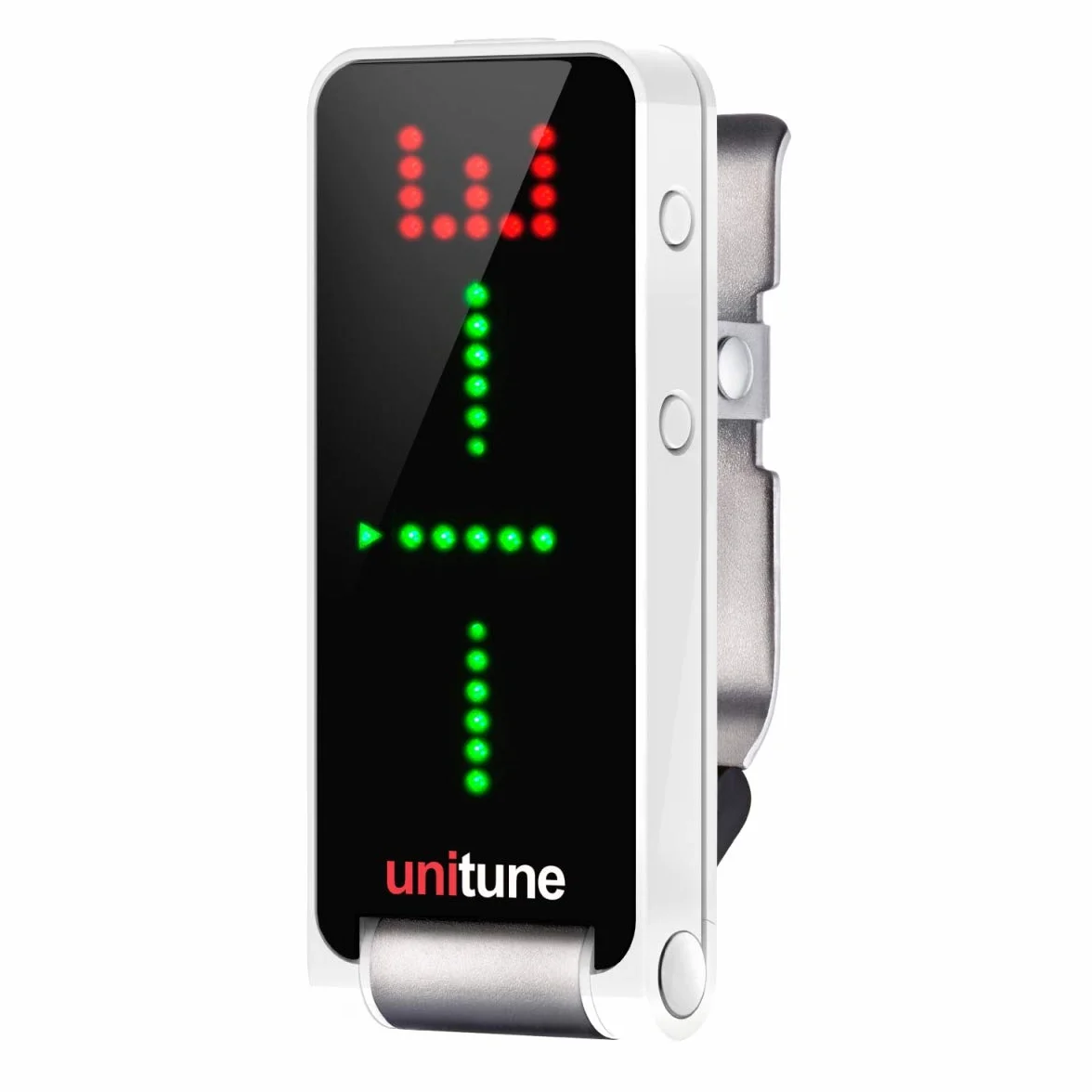 TC Electronic UNITUNE CLIP Clip-On Tuner z trybami stroboskopowymi i chromatycznymi oraz wyświetlaczem matrycowym 108 LED dla bezkompromisowej jakości strojenia