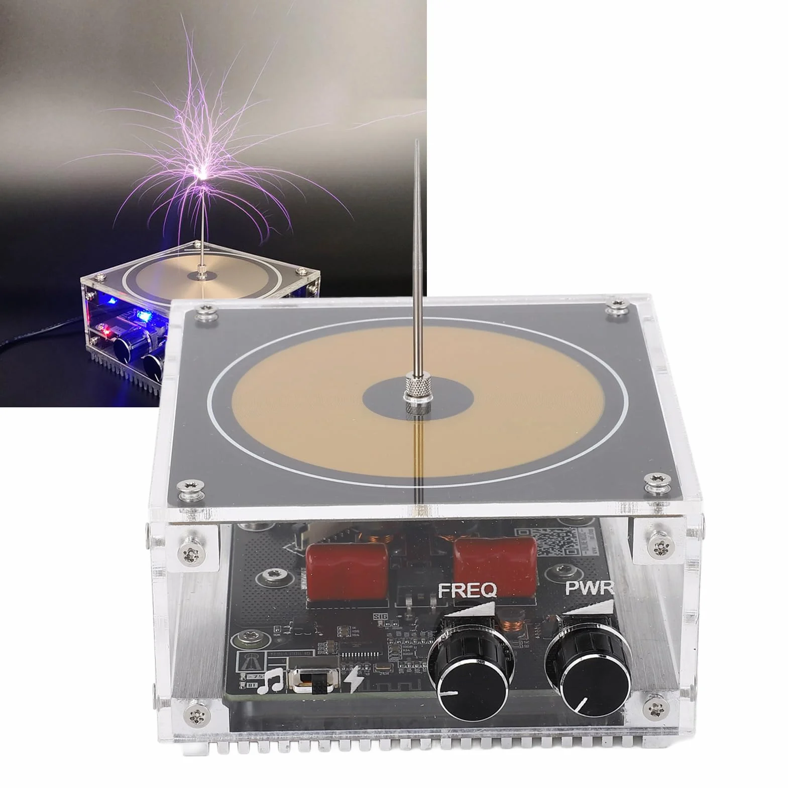 Muzyka Cewka Tesli Dotykowa Sztuczna Błyskawica łuk Muzyczny Cewka Muzyczna Zabawka na Biurko AC100~240 V, łączność Bluetooth