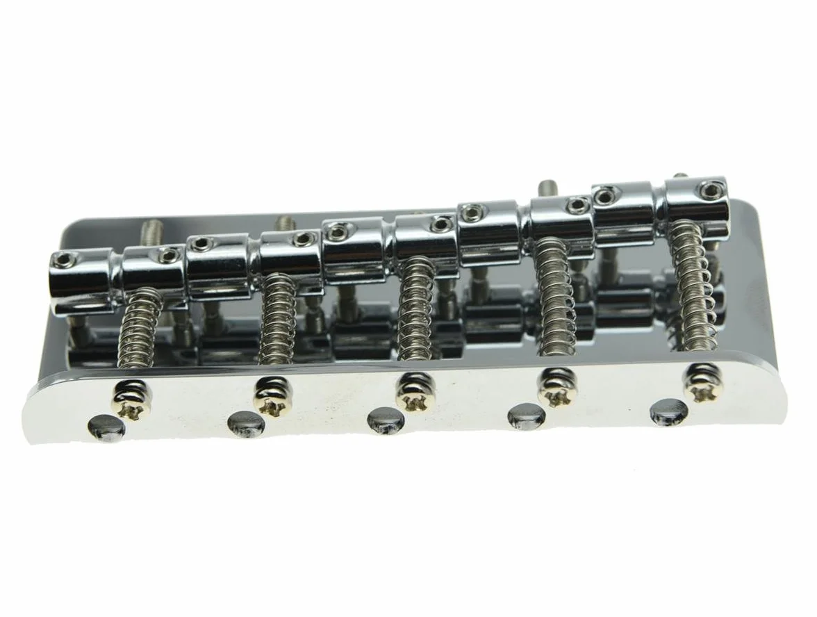 Chromowany 5-strunowy mostek do gitary basowej pasuje do Jazz J Bass lub Precision P Bass