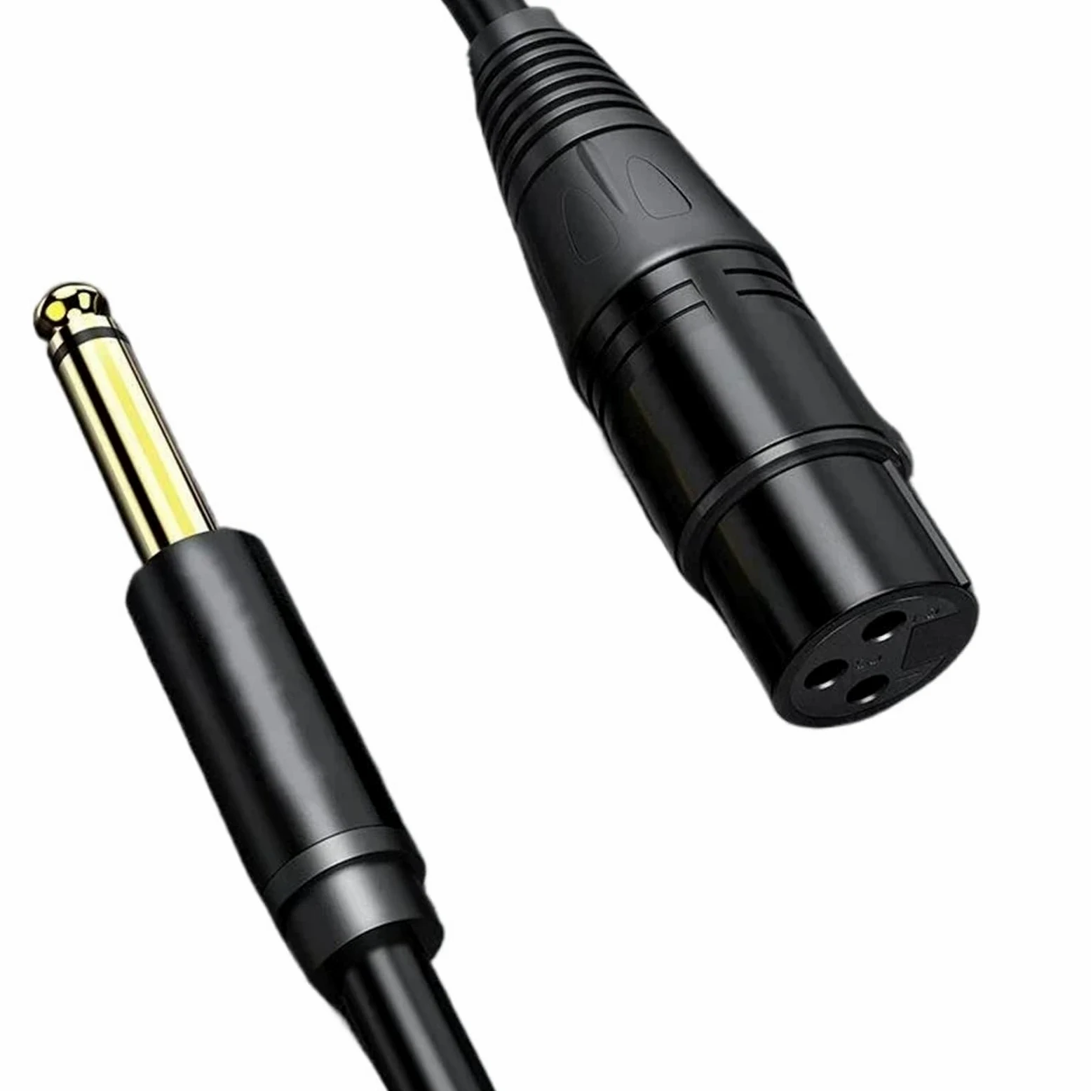 6,35 mm do XLR mikrofon głośnik audio kabel HiFi 3-pinowe gniazdo na 6,5 mm wtyczka do miksera, gitary, system stereo, wzmacniacz mocy (Black-TS, 12 m)