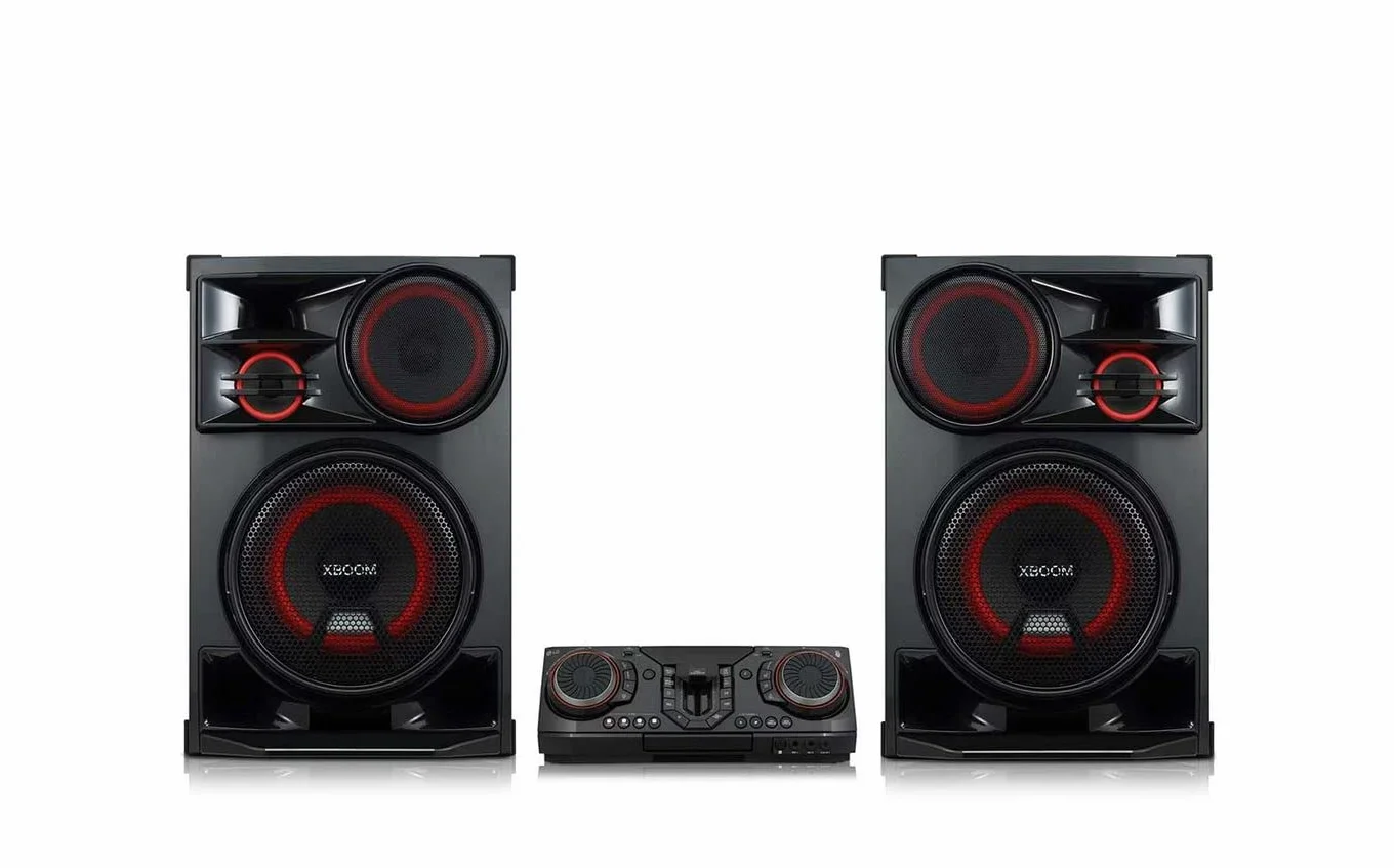 LG XBOOM CL98 mikrowieża 3500 W RMS z pilotem zdalnego sterowania, Bluetooth, funkcją karaoke i DJ, łańcuch muzyczny, łańcuch imprezowy, USB, zmienny kolor diod LED, kolor czarny