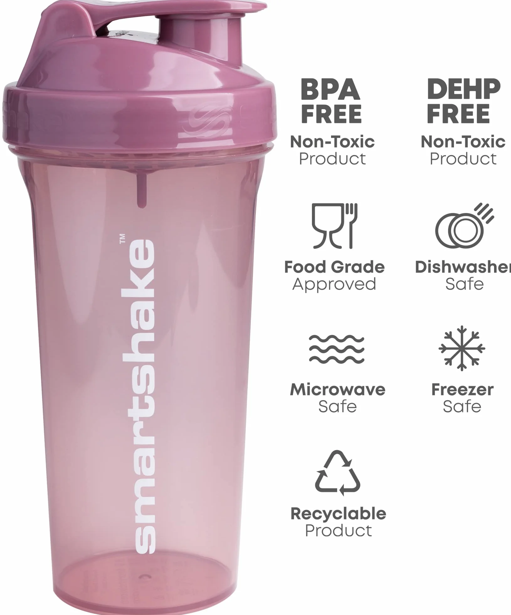 Smartshake Shaker Lite Series, Głęboka Róża - 1000 ml
