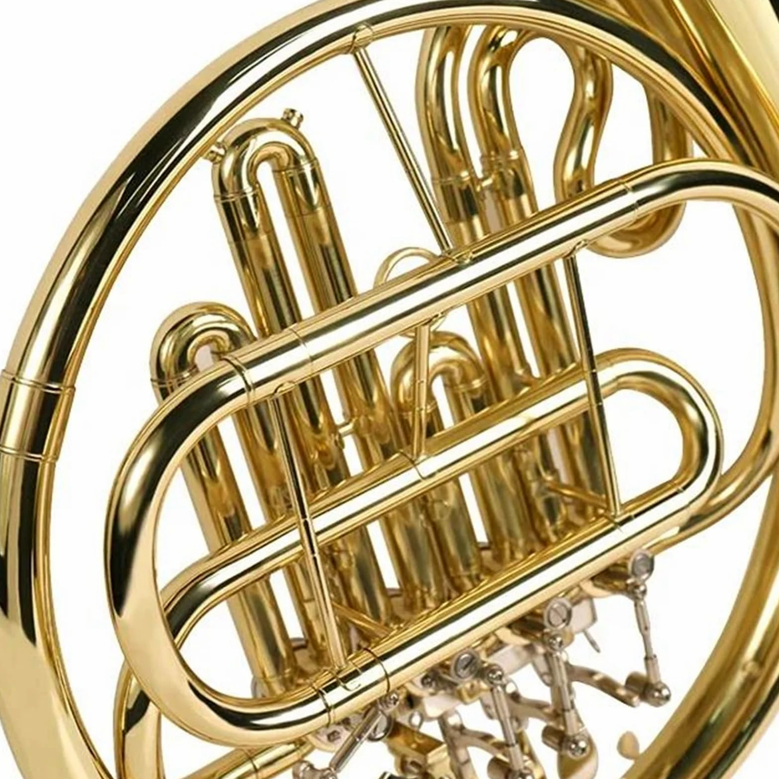 Róg Francuski Instrumenty Muzyczne 4 Klawisze Pojedynczy Klucz Bb Złoty Róg Francuski Żółty Mosiądz Materiał