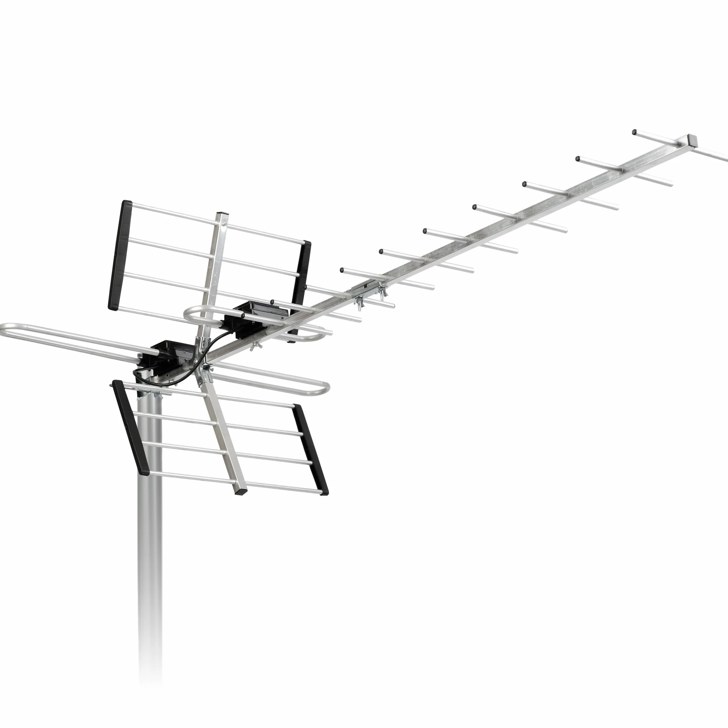 Berdsen Antena DVBT2 z Wzmacniaczem Wewnętrznym 15 dB - Zasięg do 80 km - Zewnętrzna Antena Outdoor - Filtr LTE - Full HD Ultra HD 4K