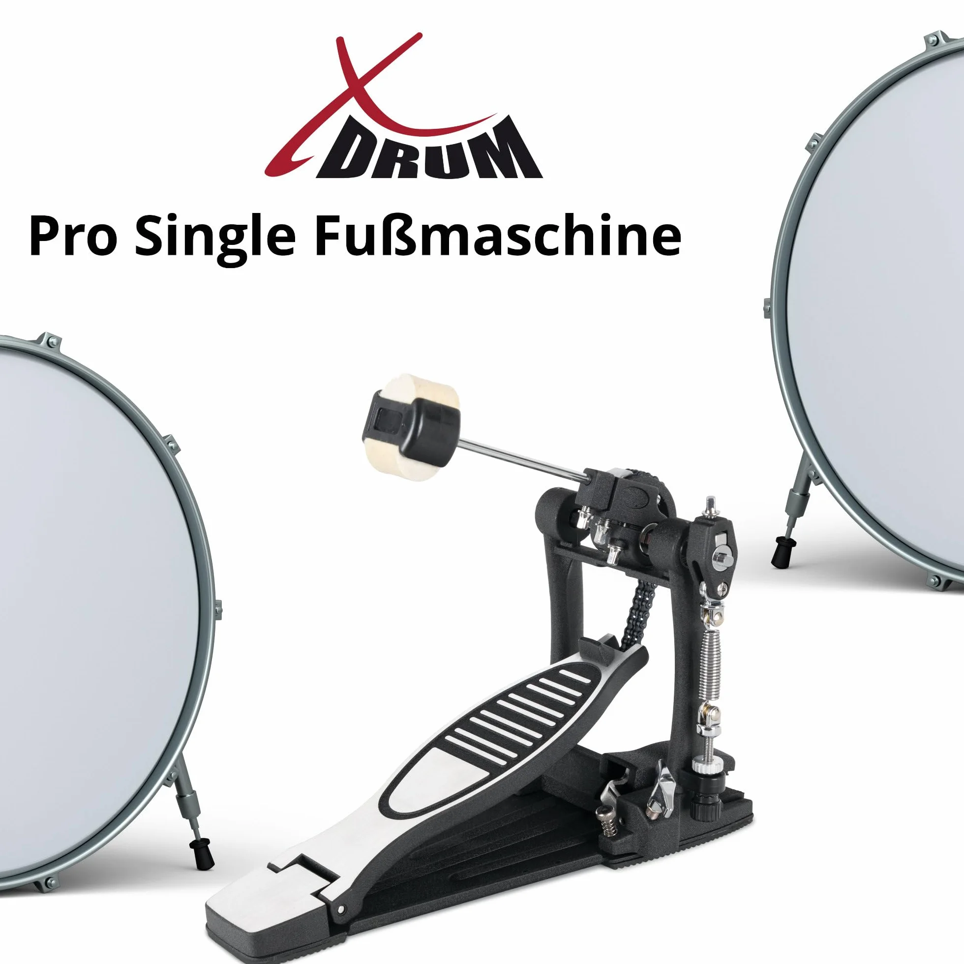 XDrum Stopka Pro, podwójna (podwójny łańcuszek, 4-stronny bijak, stoper, wszechstronna regulacja, dowolnie regulowany kąt uderzenia)