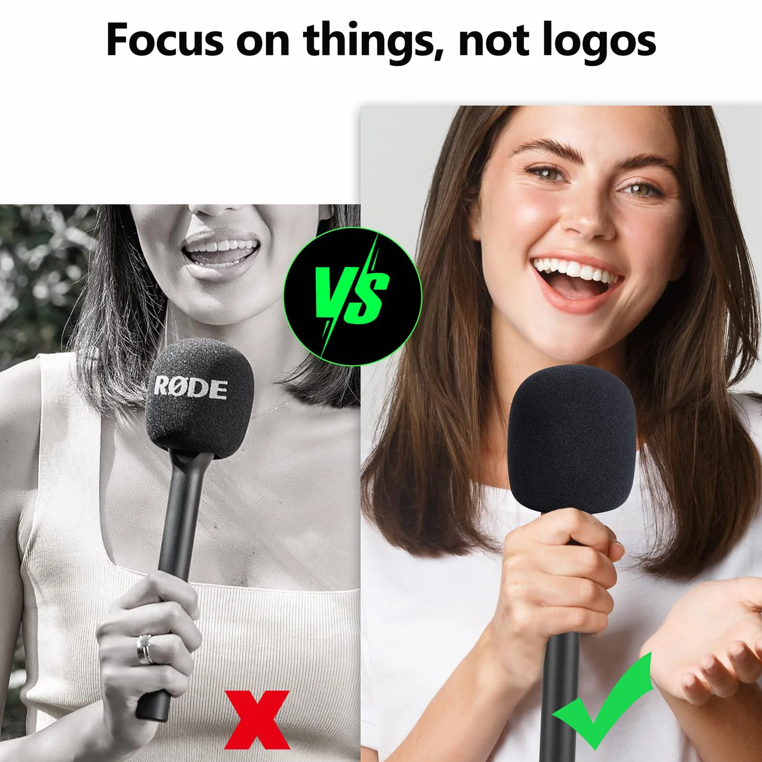 YOUSHARES Piankowa osłona mikrofonu kompatybilna z Rode Wireless Go II/PRO, odpowiednia do adaptera ręcznego Interview Go, wymienny filtr pop rode do blokowania eksplozji dźwięku
