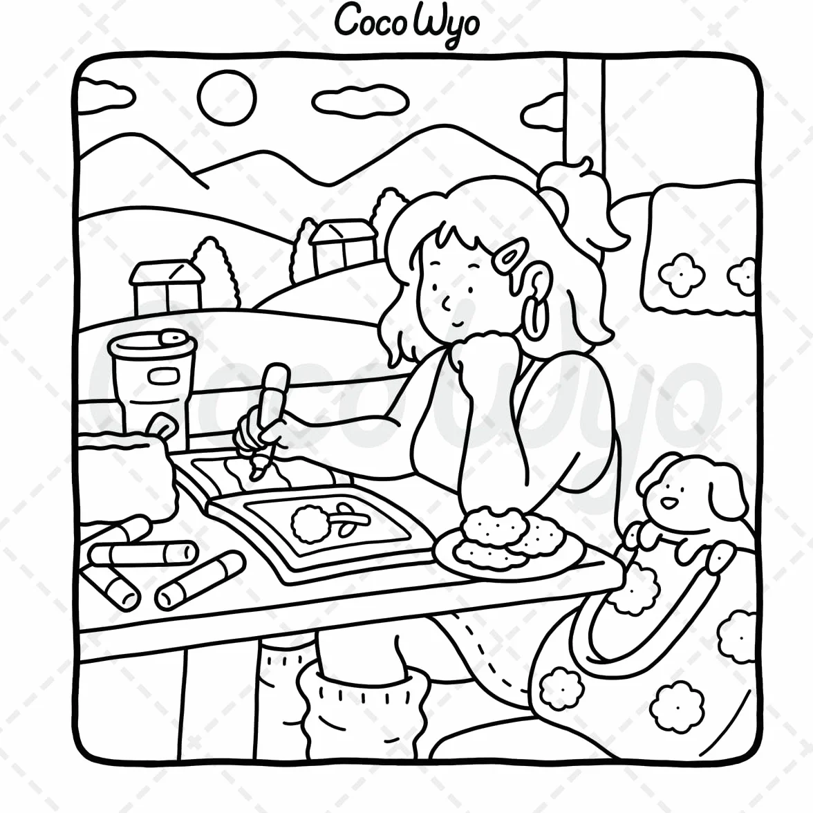 Girl Moments: Vol. 2 Coloring Book for Adults and Teens Featuring Cute Cozy Daily Activities for Relaxation