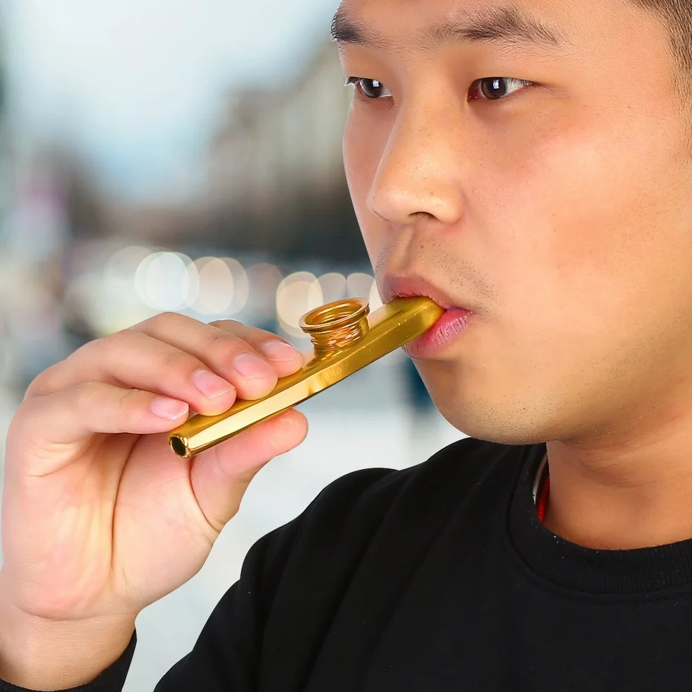 Metal Kazoo Guitar Ukulele Violin Companion Accessory (Gold)