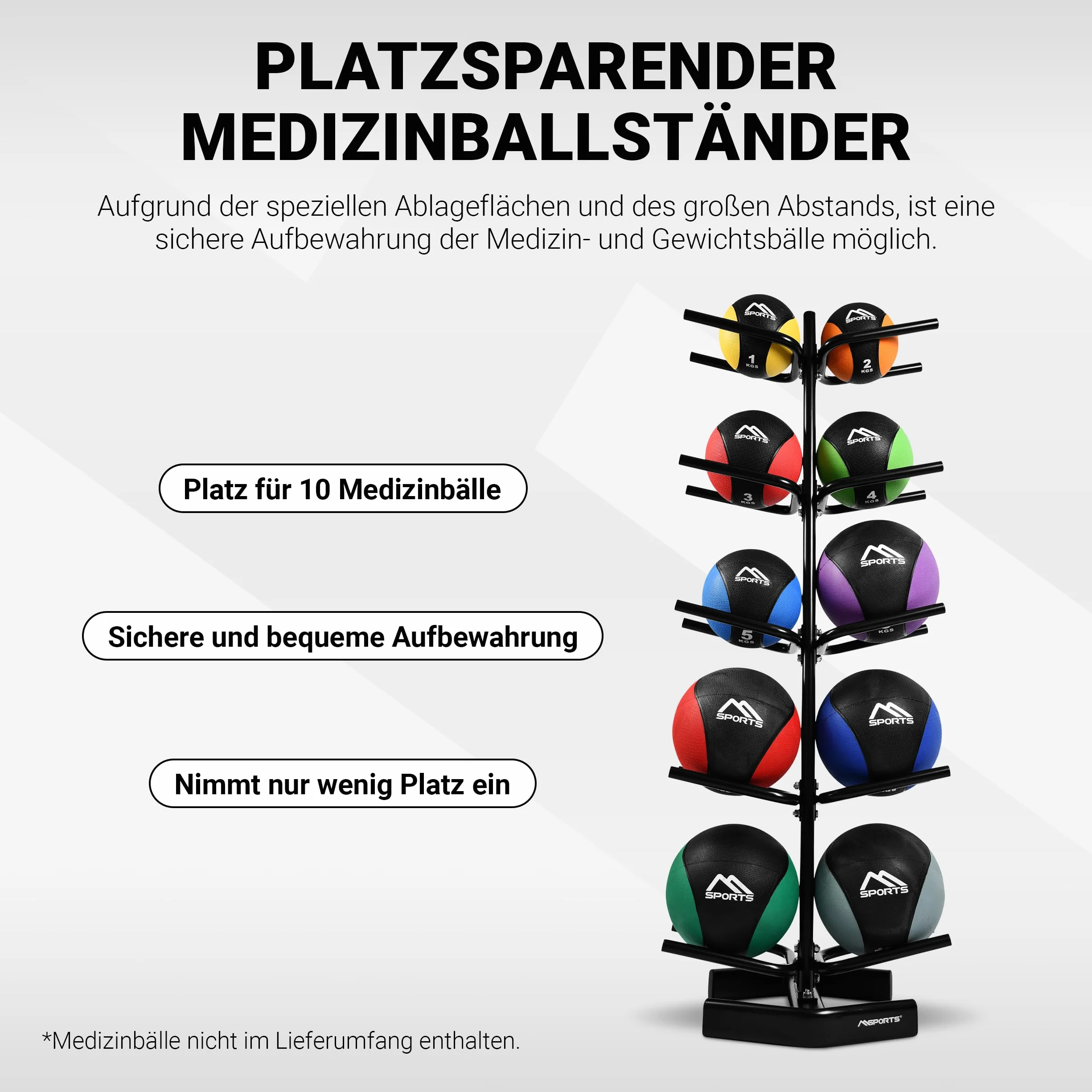 MSPORTS Stojak na piłki lekarskie i gimnastyczne