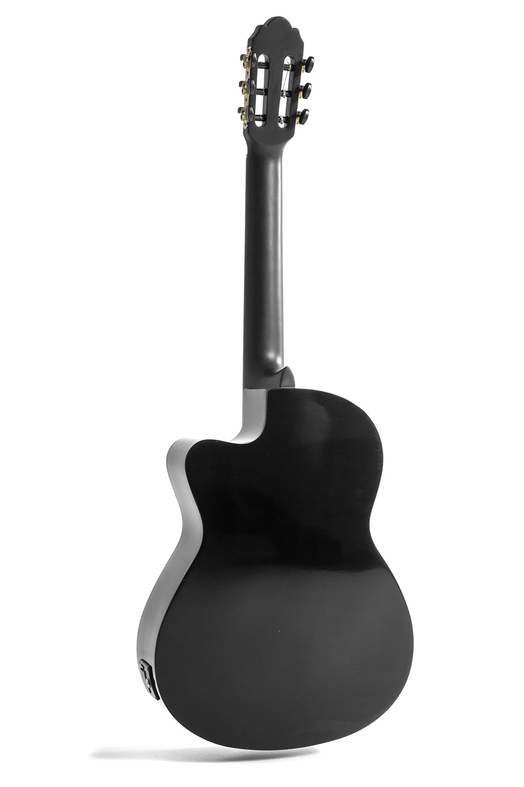 E-gitara koncertowa, gitara klasyczna elektro special dark moon - czarna, z wycięciem