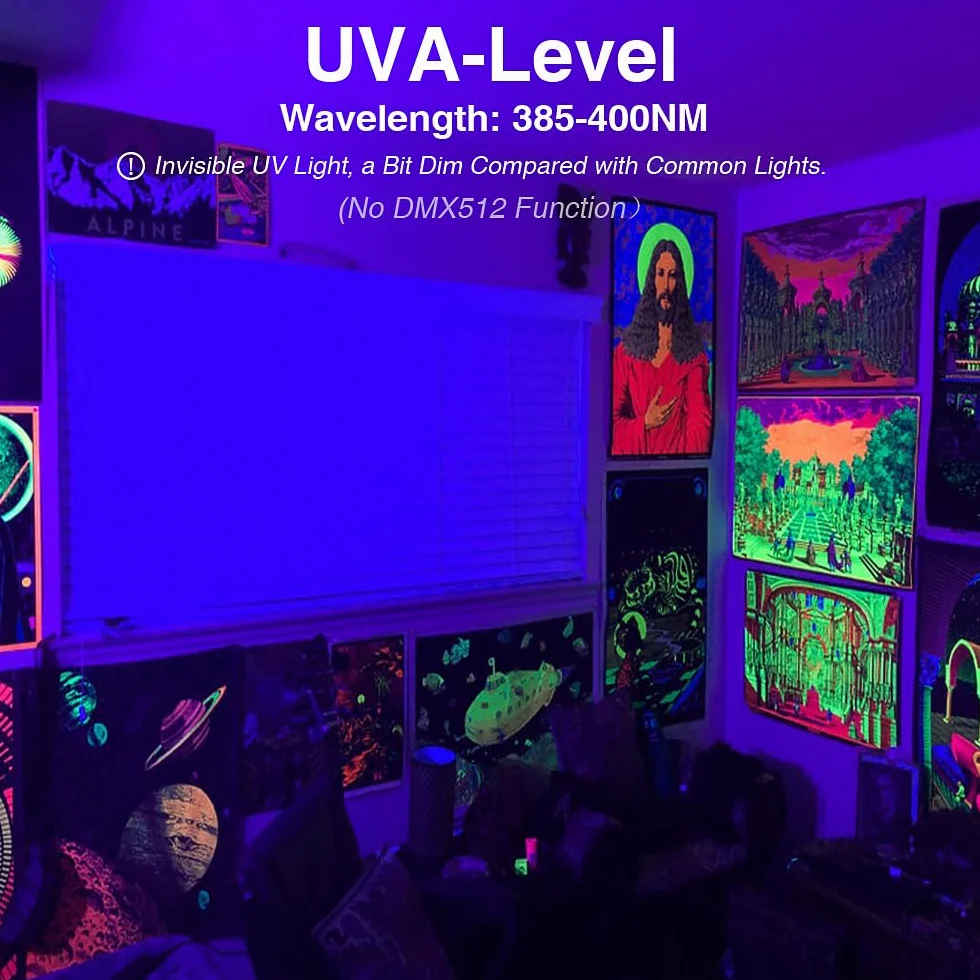 Onforu Czarne Światło LED, 27 W, Lampa UV Bar z Wtyczką, IP66, Wodoszczelny Reflektor Na Zewnątrz, Fluorescencyjny, 60 Diod LED, z Włącznikiem, Na Imprezę, Dekoracja