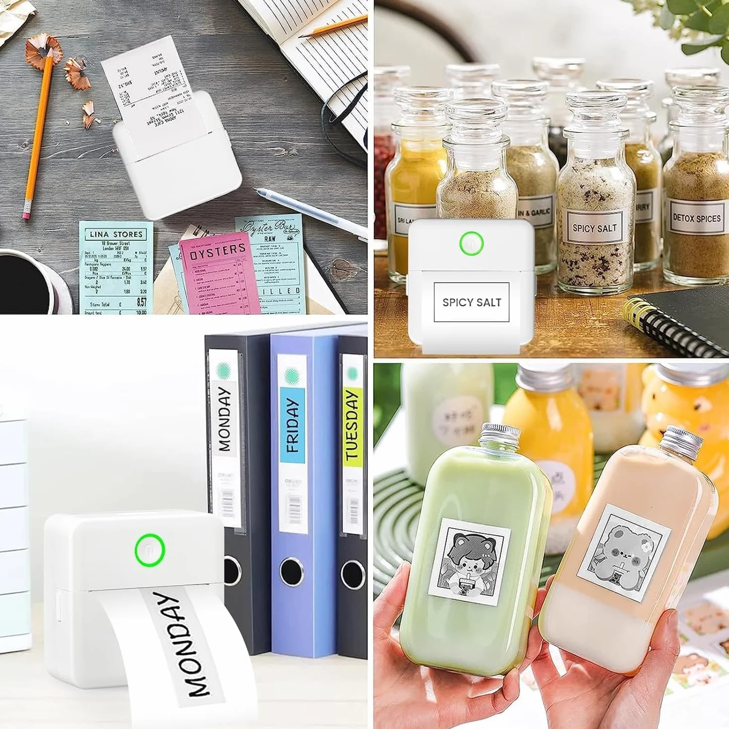 mafiti Mini termiczna drukarka fotograficzna Bluetooth, kompatybilna z systemem iOS Android, do pomocy w nauce, do biura, na etykietę paragonową, zabawa, praca, dziennik