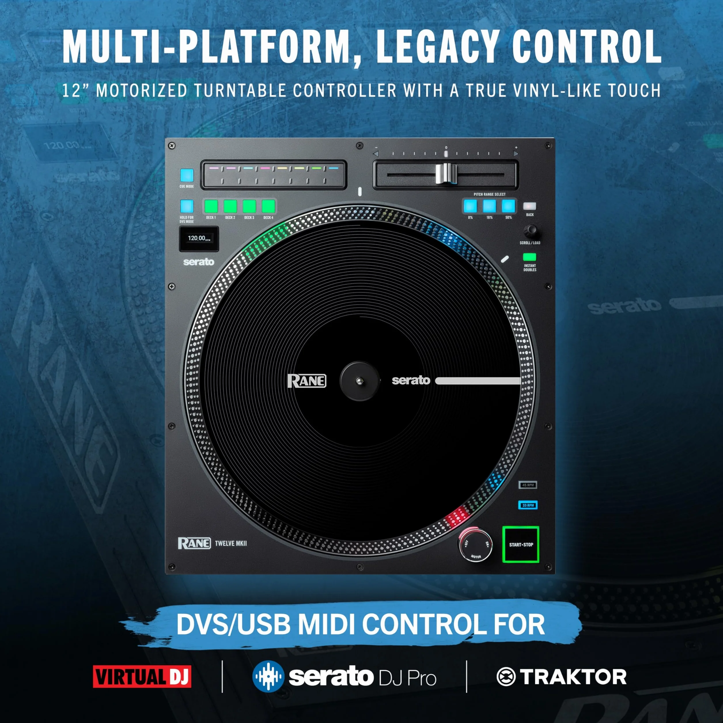 RANE TWELVE MKII Kontroler MIDI Dla DJ-ów Napędzanym Talerzem USB MIDI DVS