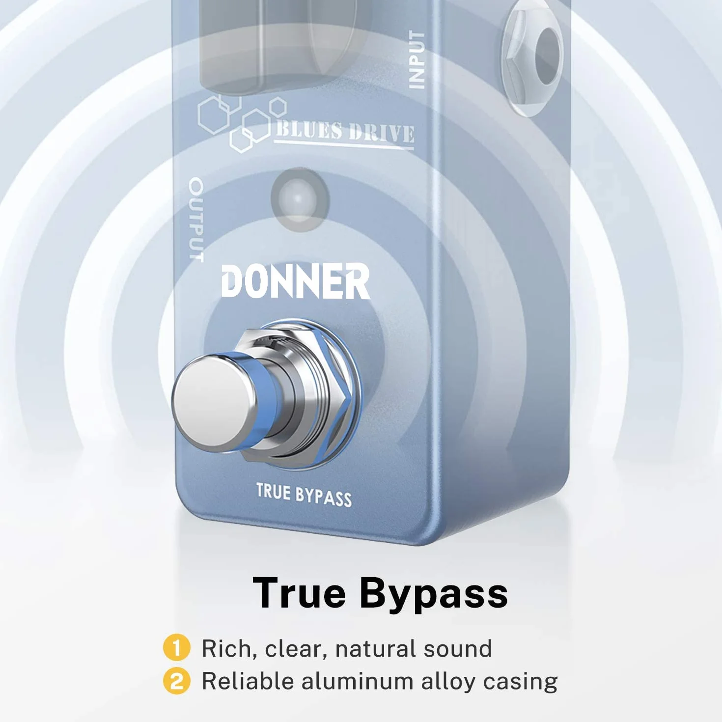 Donner Pedał gitarowy Overdrive Blues Drive Vintage Overdrive efekt ciepła / Hot Tryby True Bypass