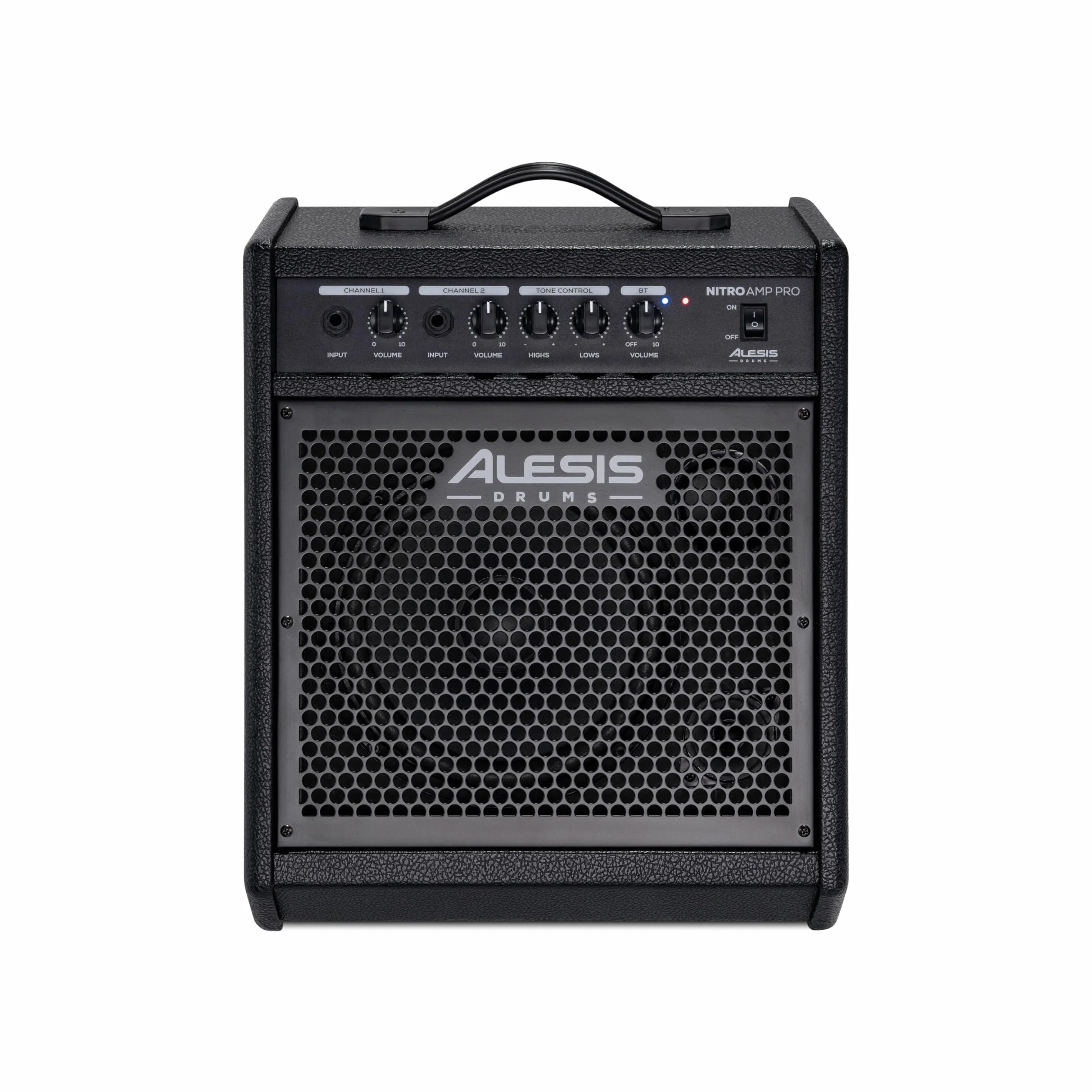 Alesis Nitro Amp Pro 80 W - Kompaktowy Głośnik Podłogowy do Perkusji Elektronicznej, z Bluetooth, Głośnikiem Niskotonowym 8″, EQ, Dodatkowym Wejściem Liniowym, Uniwersalna Kompatybilność zestawu E-Kit