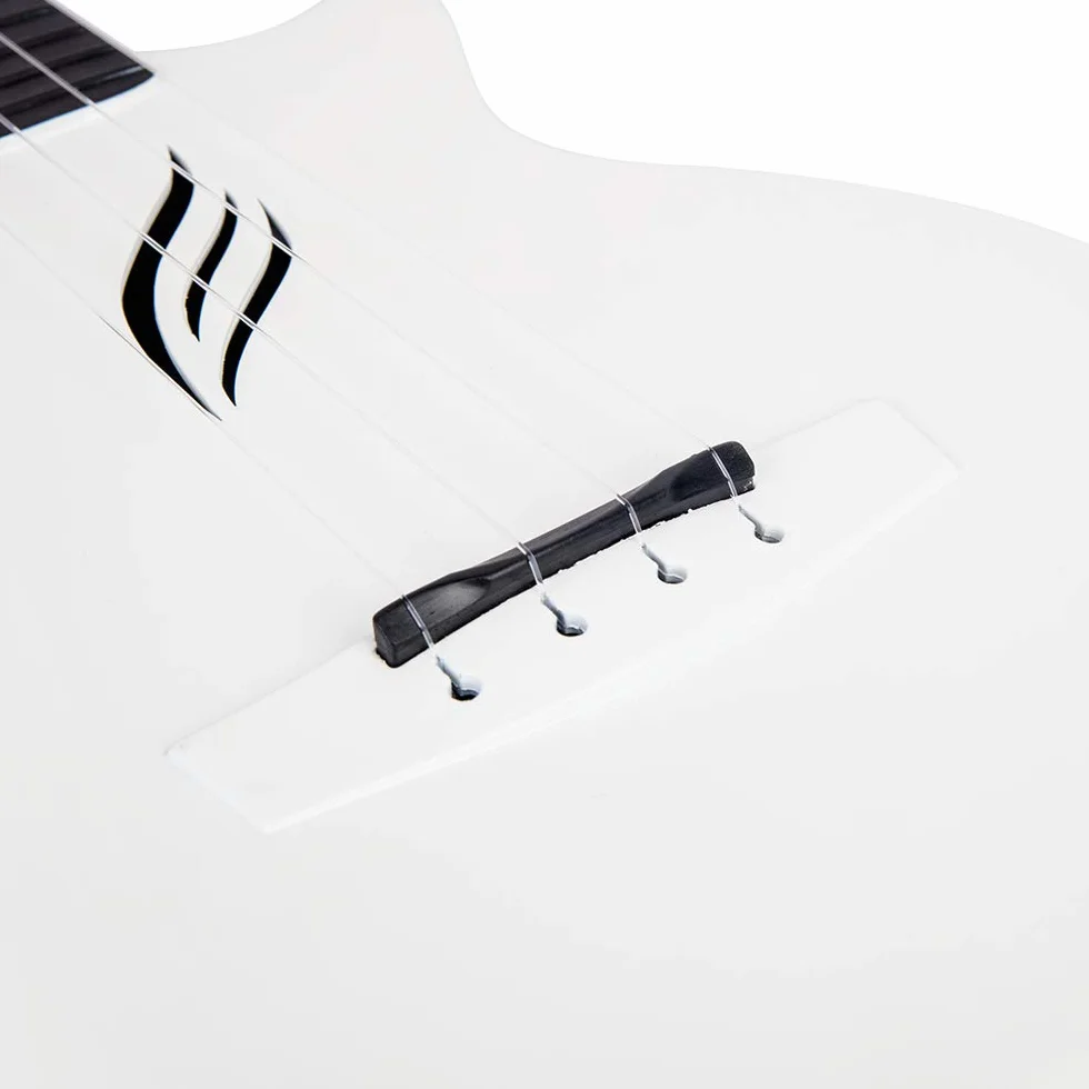 Enya Ukulele koncertowe Nova U 53 cm z włókna węglowego, dla początkujących i zaawansowanych użytkowników, z torbą i paskiem Capo wodoszczelne (białe)