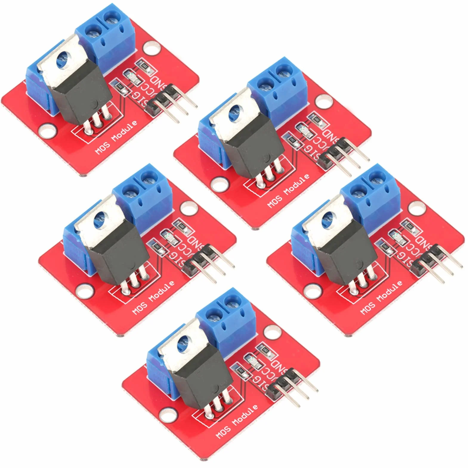 5 szt. modułów sterownika MOSFET 3,3 V/5 V, wyjście PWM, wyjście płyt napędowych 0-24 V