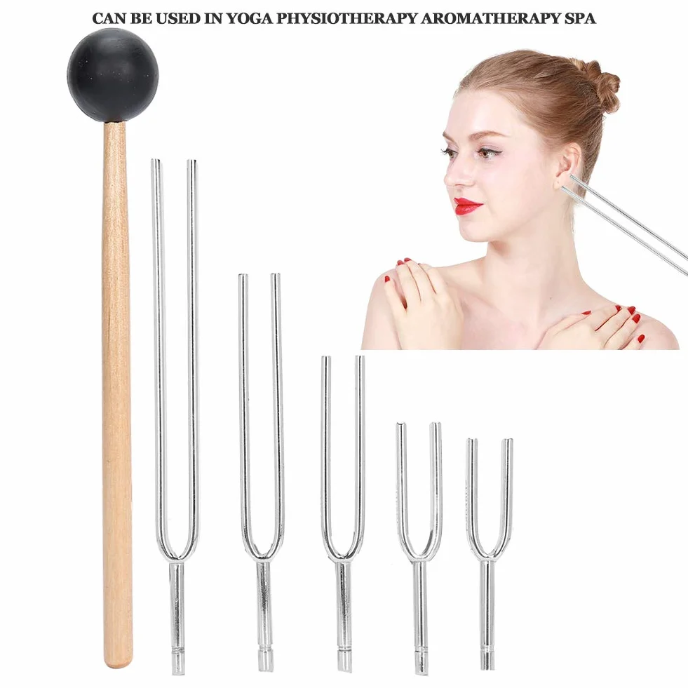 Zestaw kamertonów 5-częściowy 128 Hz 256 Hz 512 Hz 1024 Hz 2048 Hz z torbą