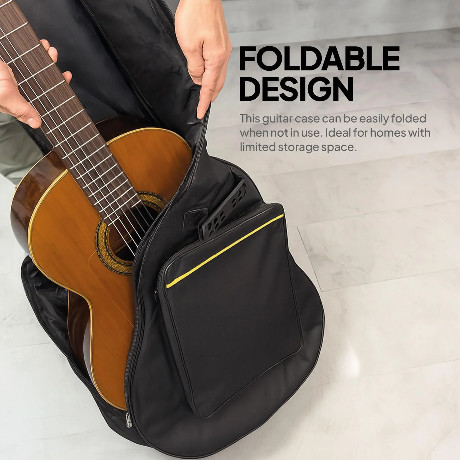 OcioDual Torba na gitarę Gig Bag Guitar Case do akustyki klasycznej gitary westernowej czarna, czarny