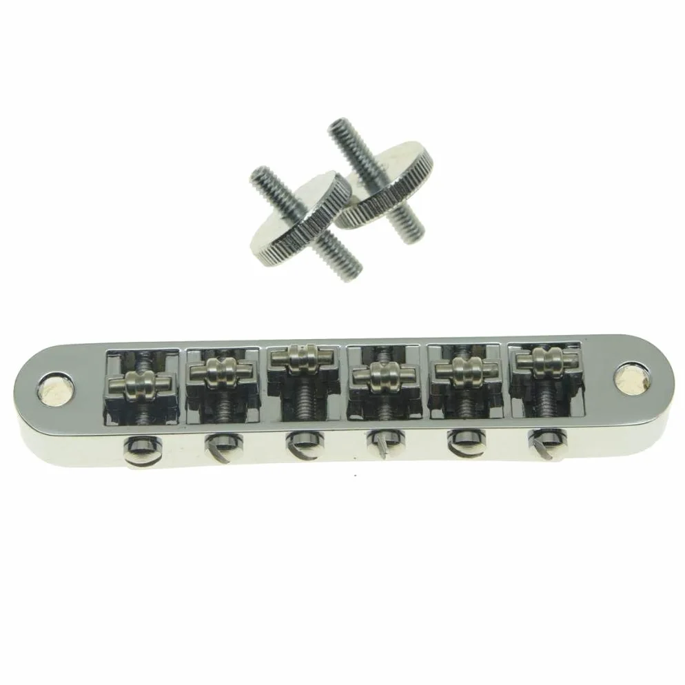 KAISH Chromowany rolkowy mostek siodełkowy Tune-O-Matic do gitary Les Paul, SG, ES Dot, Gretsch Bigsby z gwintowanymi słupkami M4
