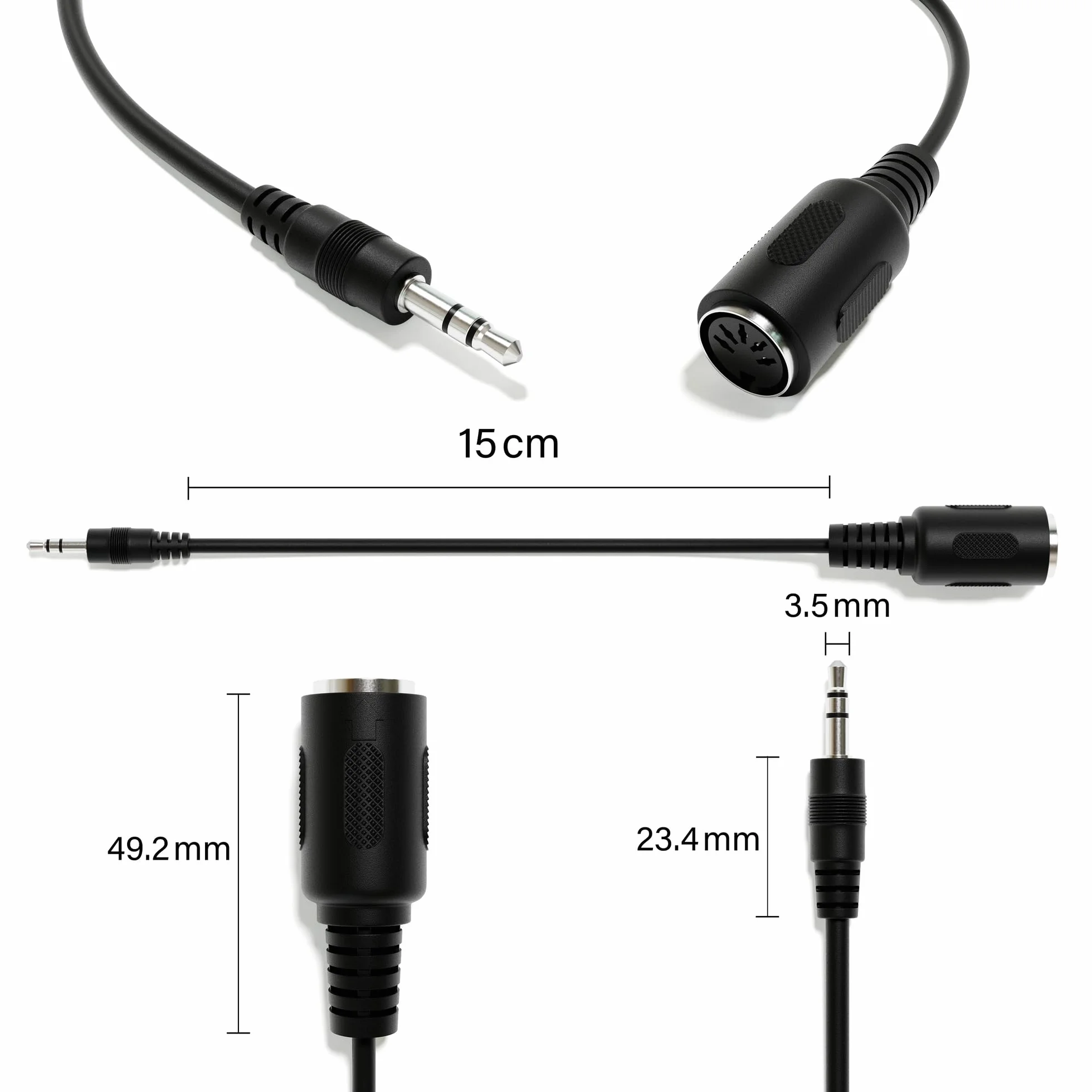 Adapter MIDI kabel rozdzielający - gniazdo audio TRS 3,5 mm do MIDI 5 pinów DIN żeńskie - typ A