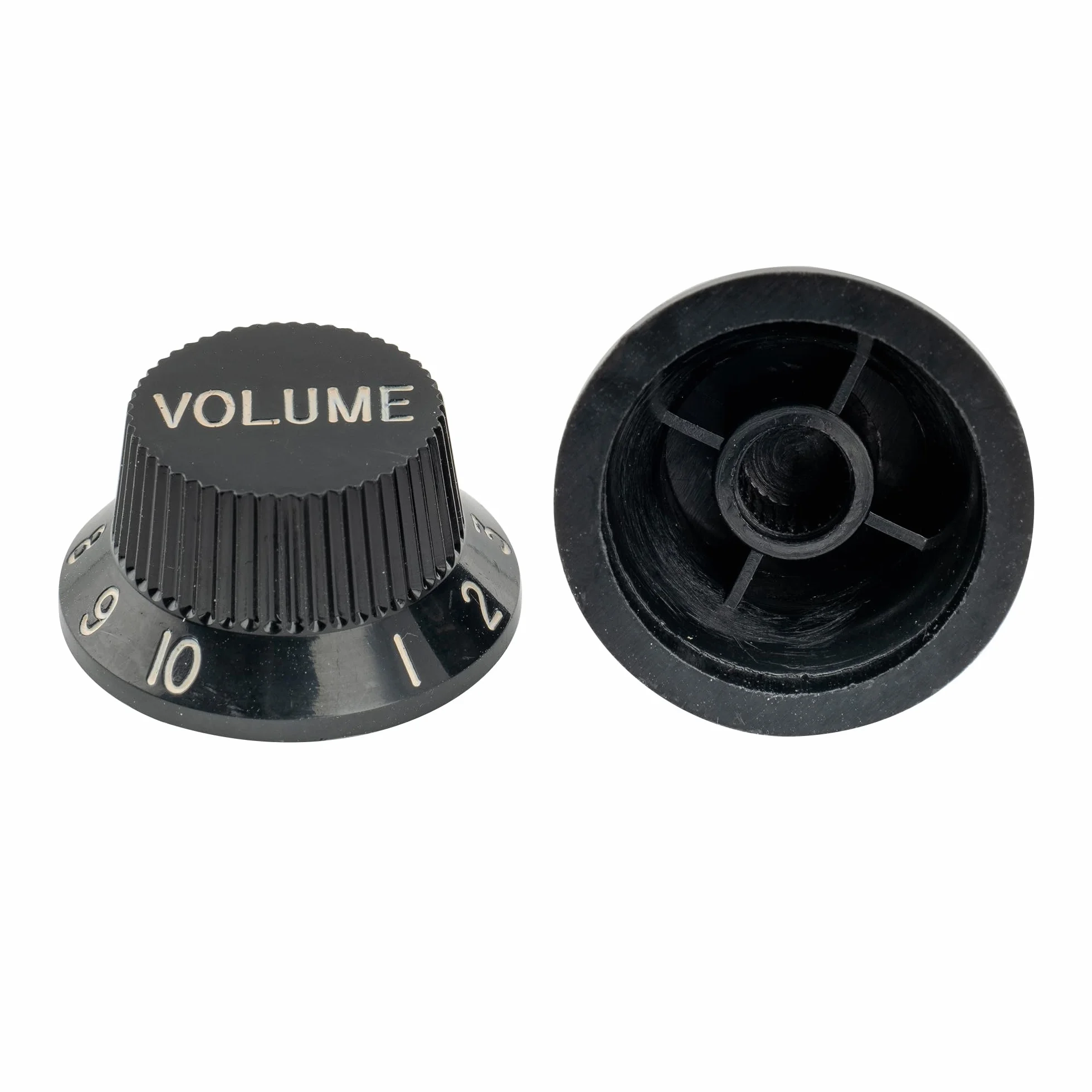 Musiclily Pro Calowa Gałka Potencjometru Strat Knobs 1 Volume 2 Tone do Gitary Elektryczny Typu Stratocaster, Czarny(3 szt.)