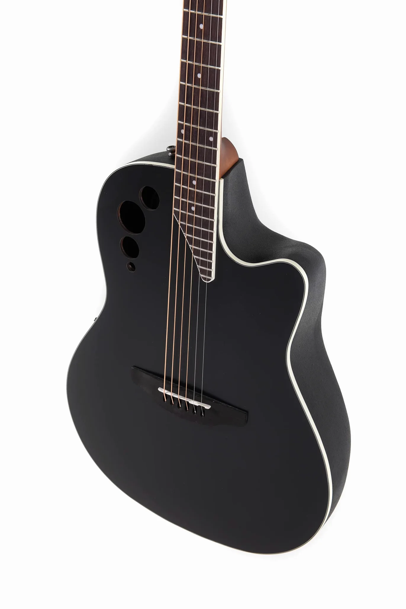 Applause E-gitara akustyczna Elite AE44 Mid Cutaway - Roundback Lyrachord Korpus Mid-Depth - AP3TP Preamp- Top Świerk - Black Satin - AE44-5S