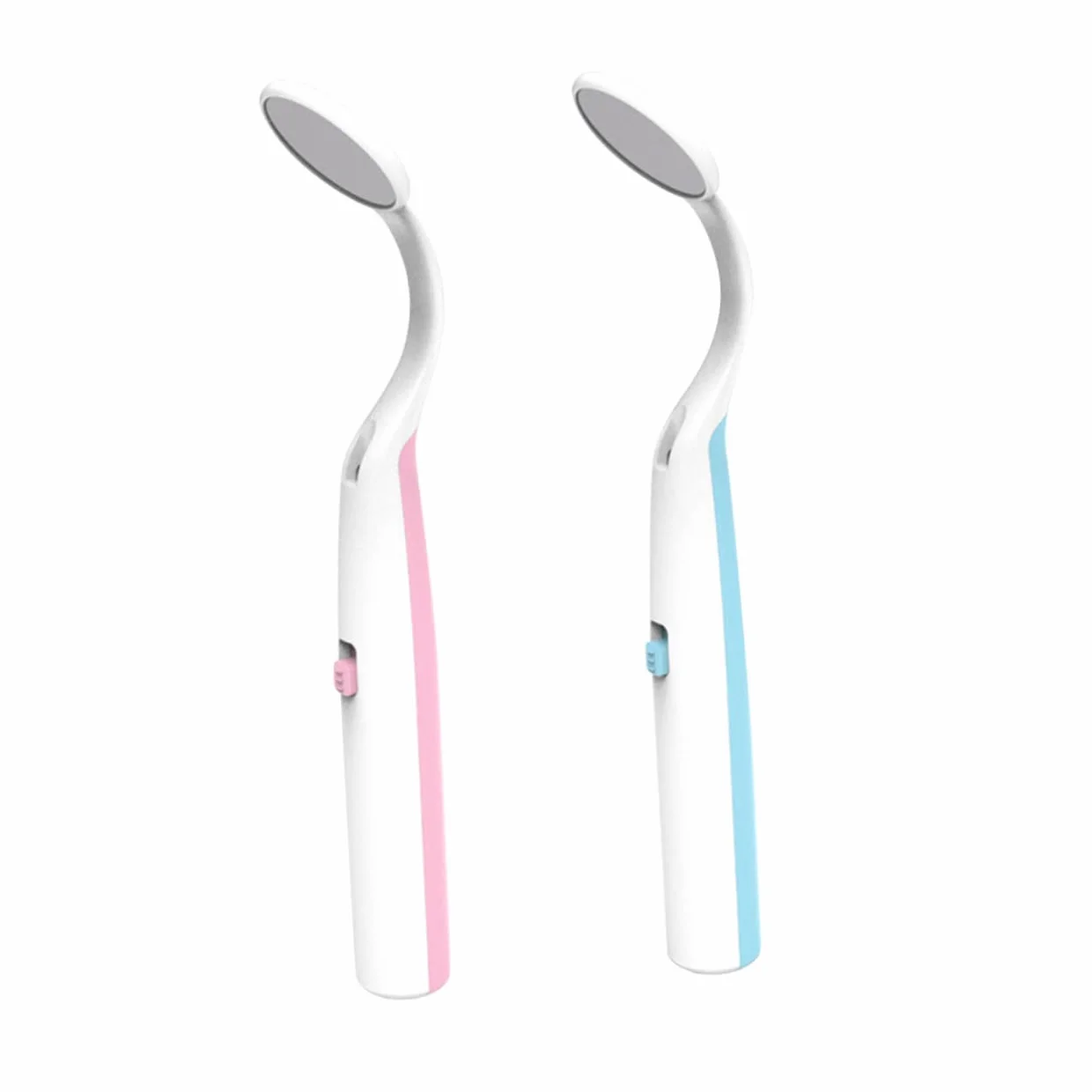 2 szt Lusterko Dentystyczne LED z Funkcją Przeciwmgielną Sztuk Kolorach Niebieskim i Różowym Praktyczne Narzędzie Do Kontroli i Inspekcji Zębów dla Stomatologów