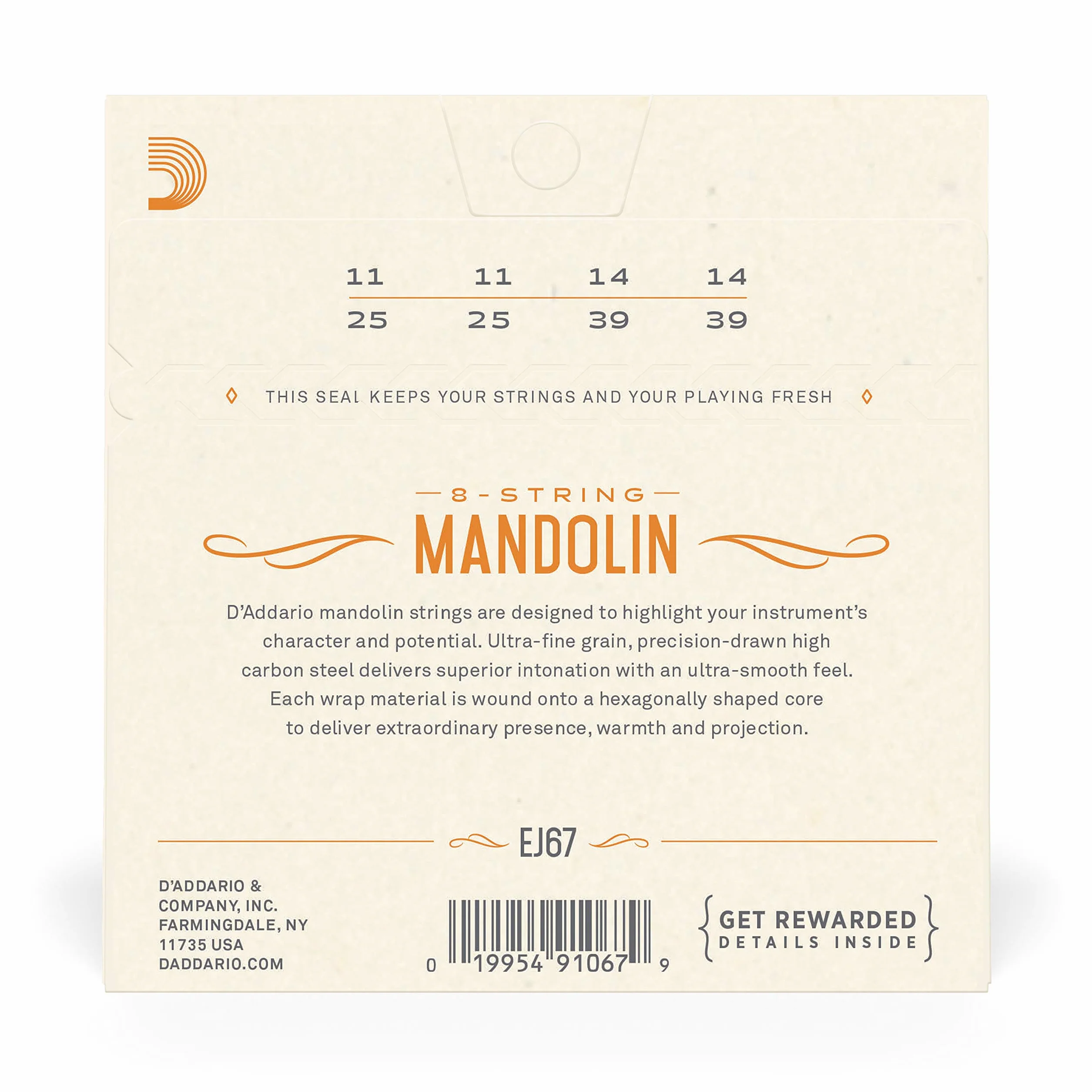 D'Addario Struny mandoliny niklowej EJ67