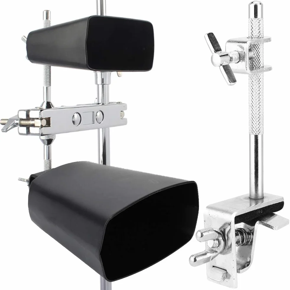 Eujgoov Cowbell Holder, Zdejmowany Standardowy Bęben Cowbell Mount Holder Jazz Drum Kit Hoop Mounted Cowbell Clamp