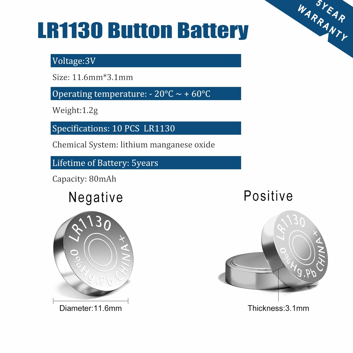 LR1130 baterie guzikowe AG10 LR54 189 389 1,5 V alkaliczne baterie guzikowe, 20 sztuk, bez rtęci, opakowanie bezpieczne dla dzieci