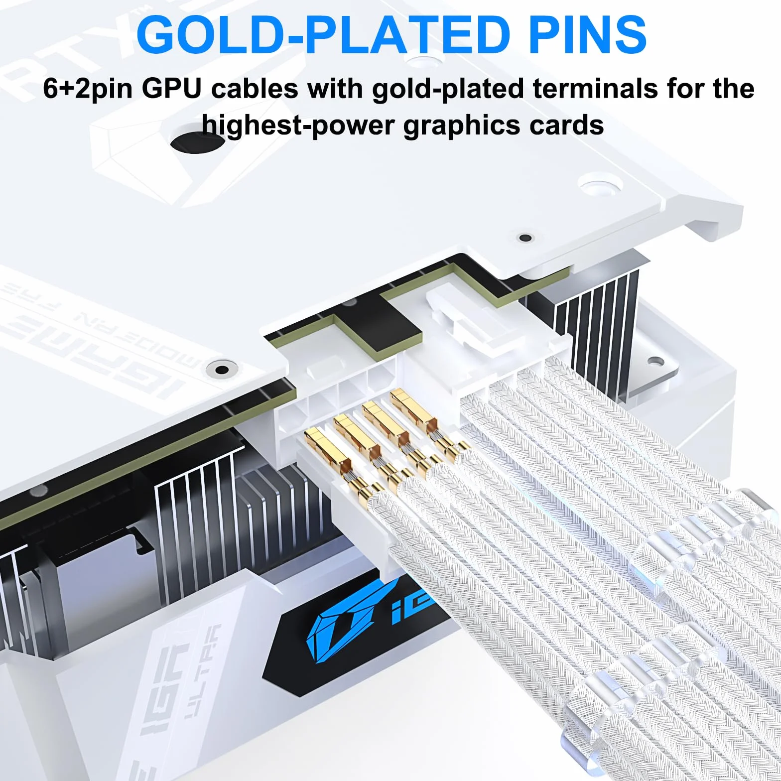 Sirlyr Perłowy biały zestaw przedłużaczy PSU, niestandardowy kabel zasilający z tuleją do PC Build 16AWG 24Pin ATX /8 (4+4) Pin EPS CPU kabel / 8 (6+2) Pin PCI-E GPU kable 6 szt. z kablem w zestawie